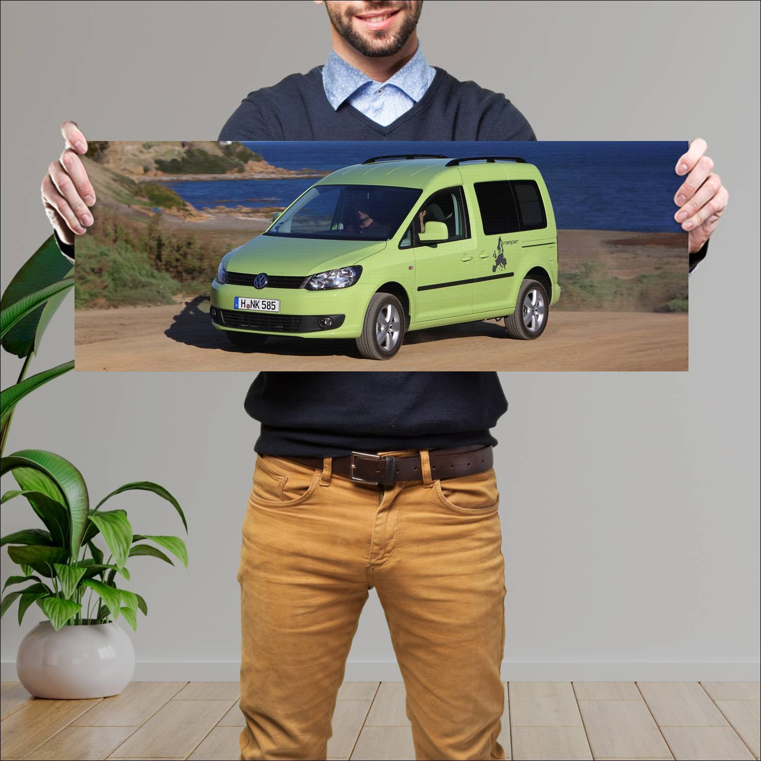 Cuadro grande 30x80cm 2010 volkswagen caddy trampe 559 Volkswagen