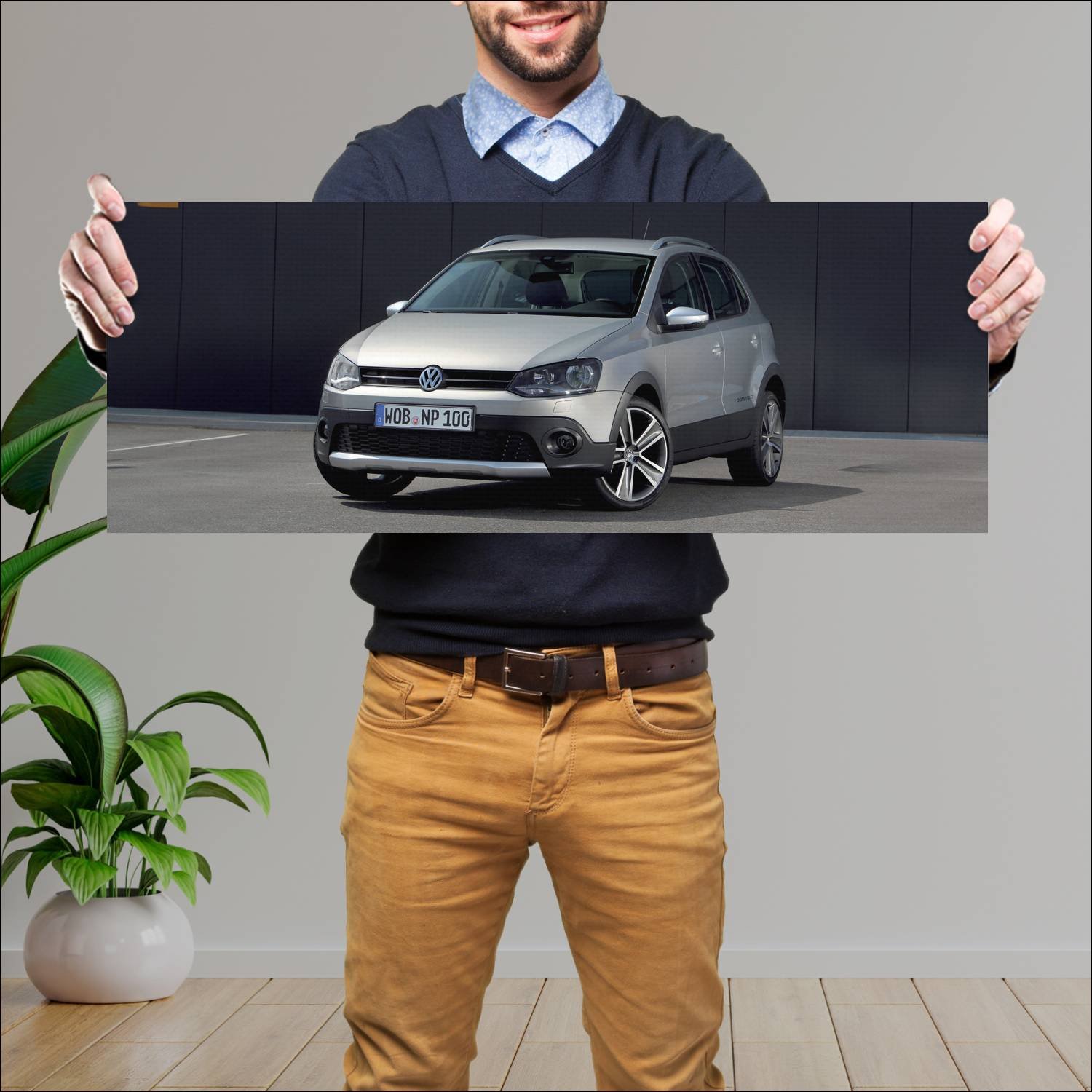 Cuadro grande 30x80cm 2010 volkswagen cross polo 4 562 Volkswagen