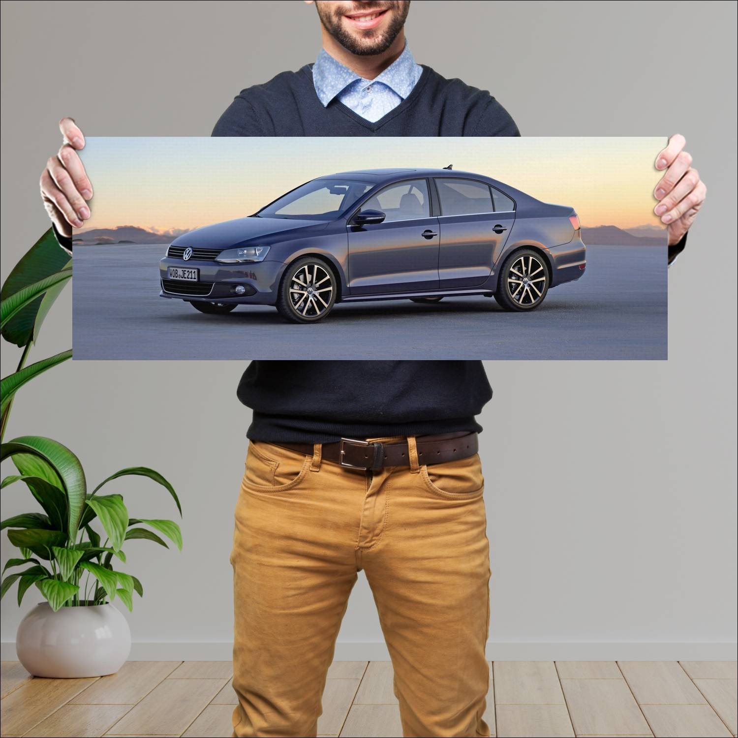 Cuadro grande 30x80cm 2010 volkswagen jetta auto 578 Volkswagen