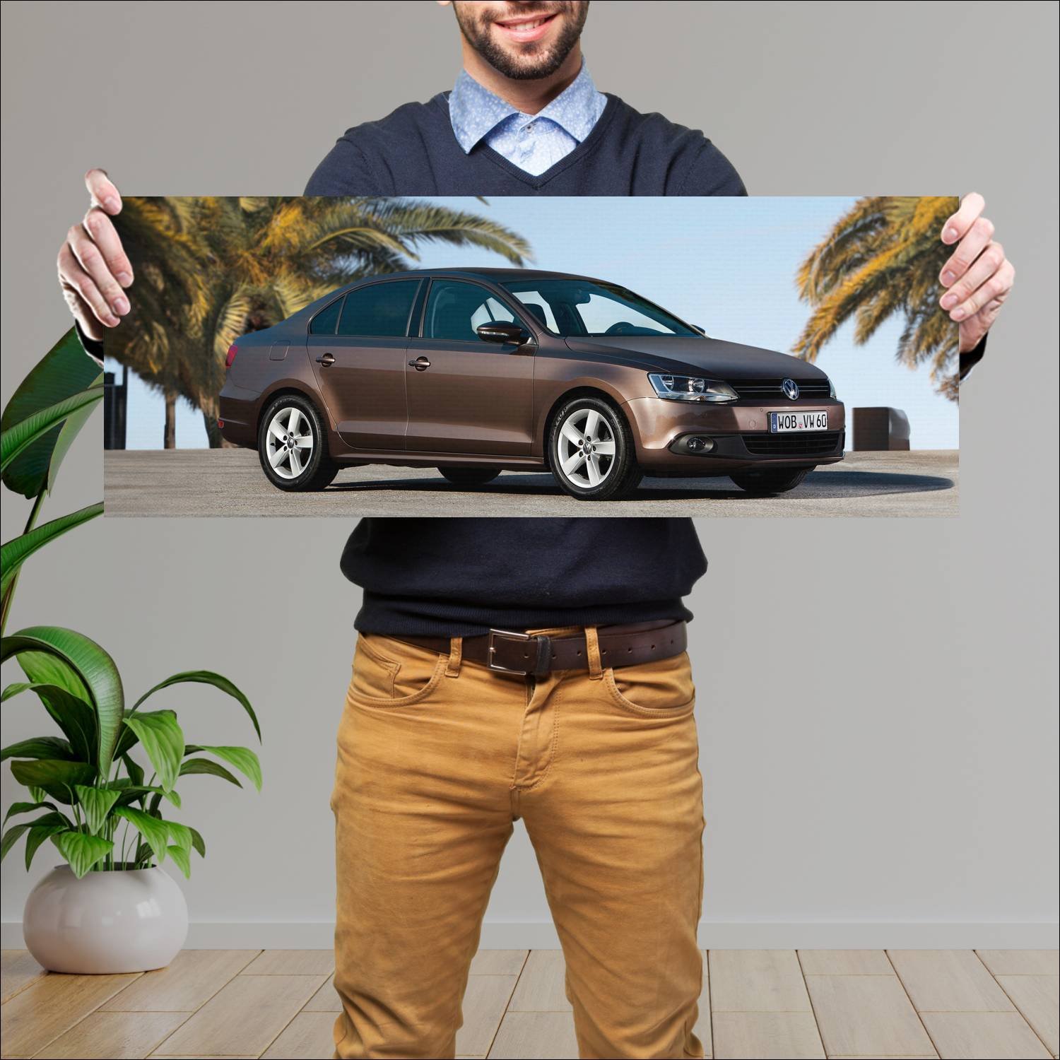 Cuadro grande 30x80cm 2010 volkswagen jetta auto 579 Volkswagen