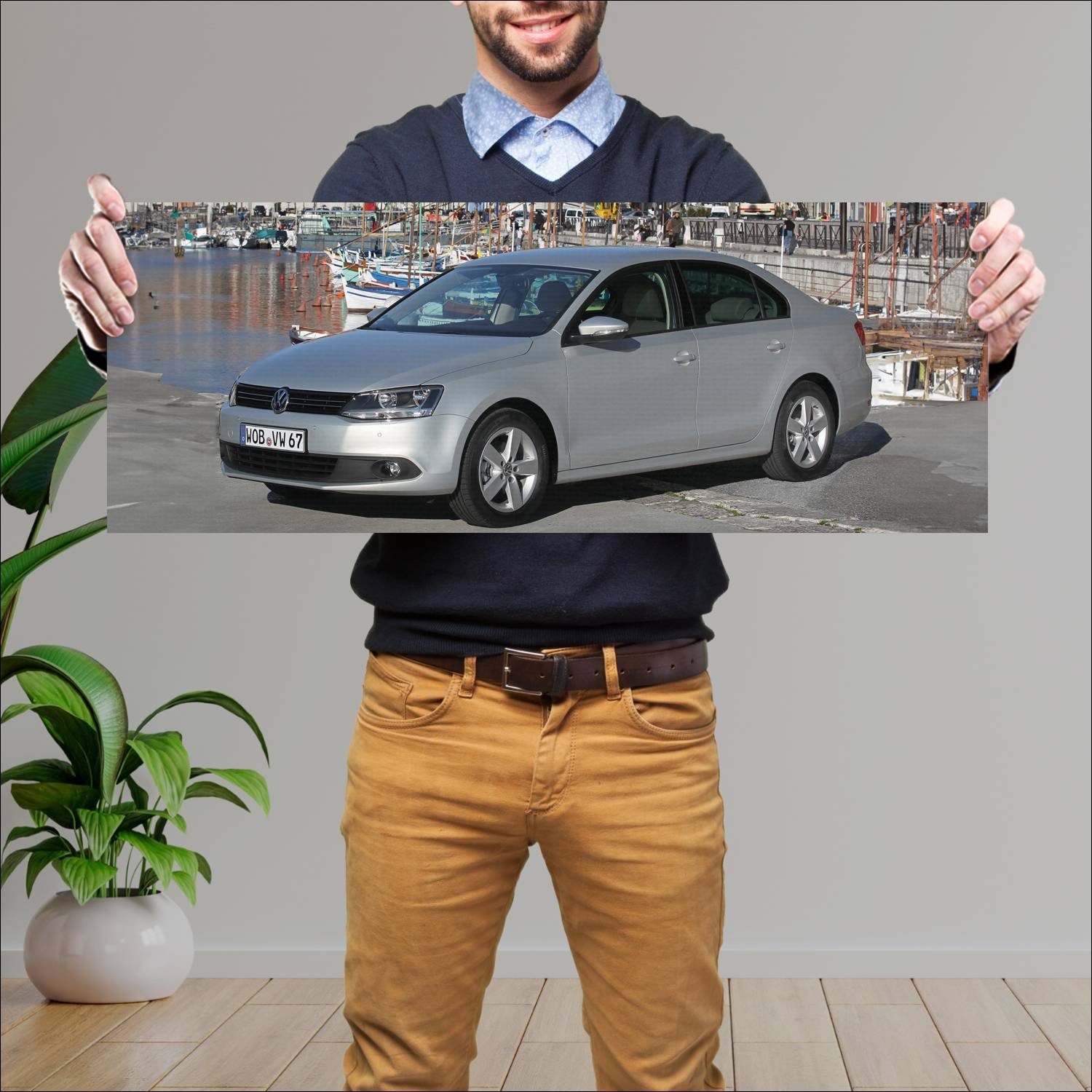 Cuadro grande 30x80cm 2010 volkswagen jetta auto 580 Volkswagen