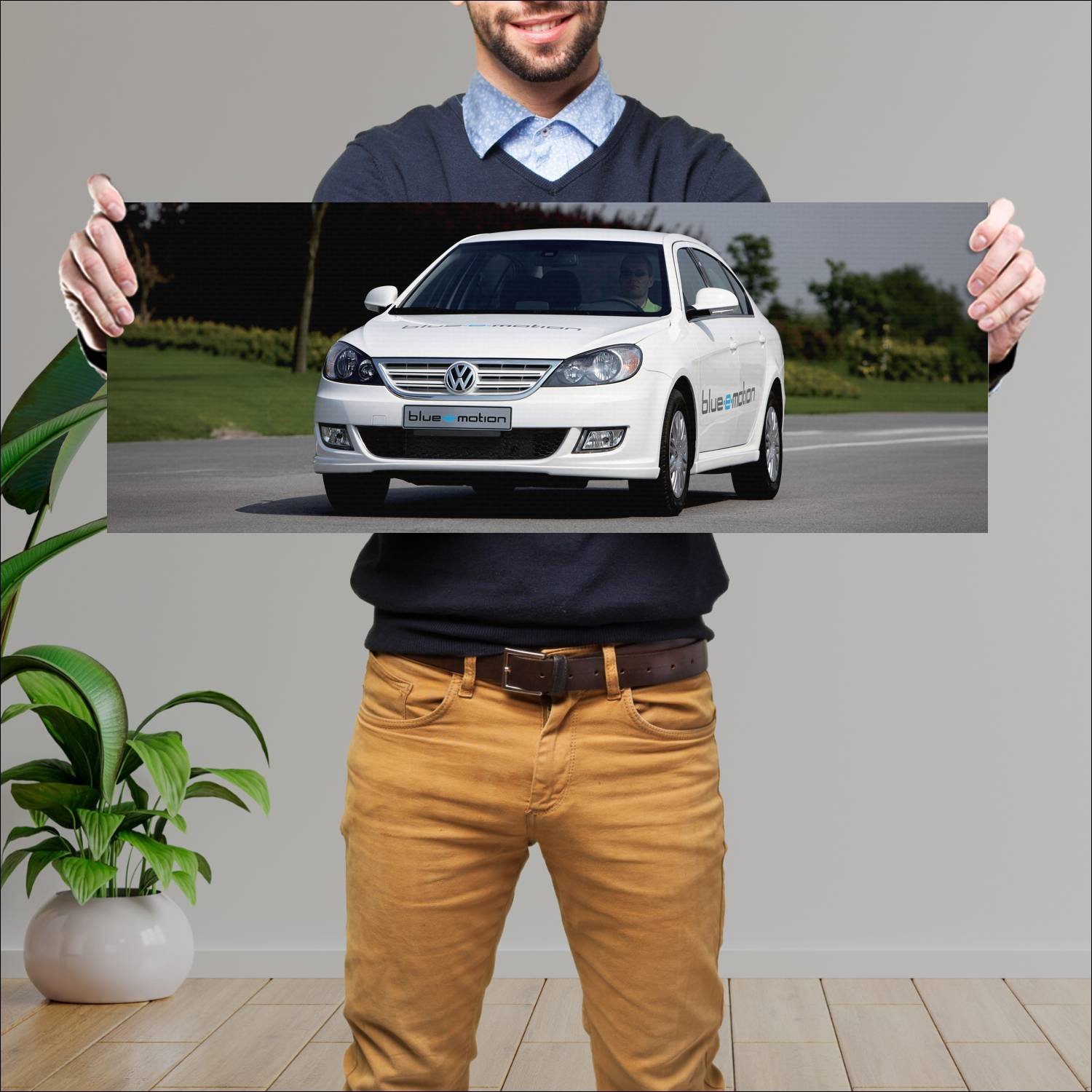 Cuadro grande 30x80cm 2010 volkswagen lavida blue 586 Volkswagen