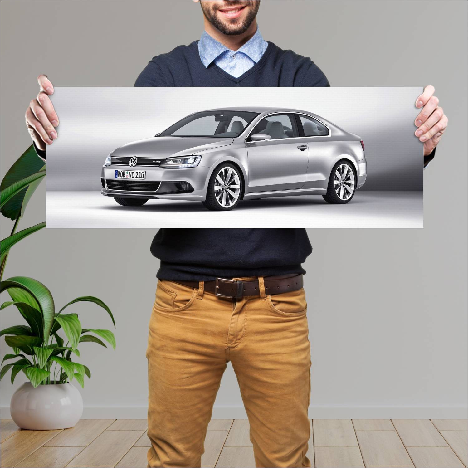 Cuadro grande 30x80cm 2010 volkswagen new compact 589 Volkswagen