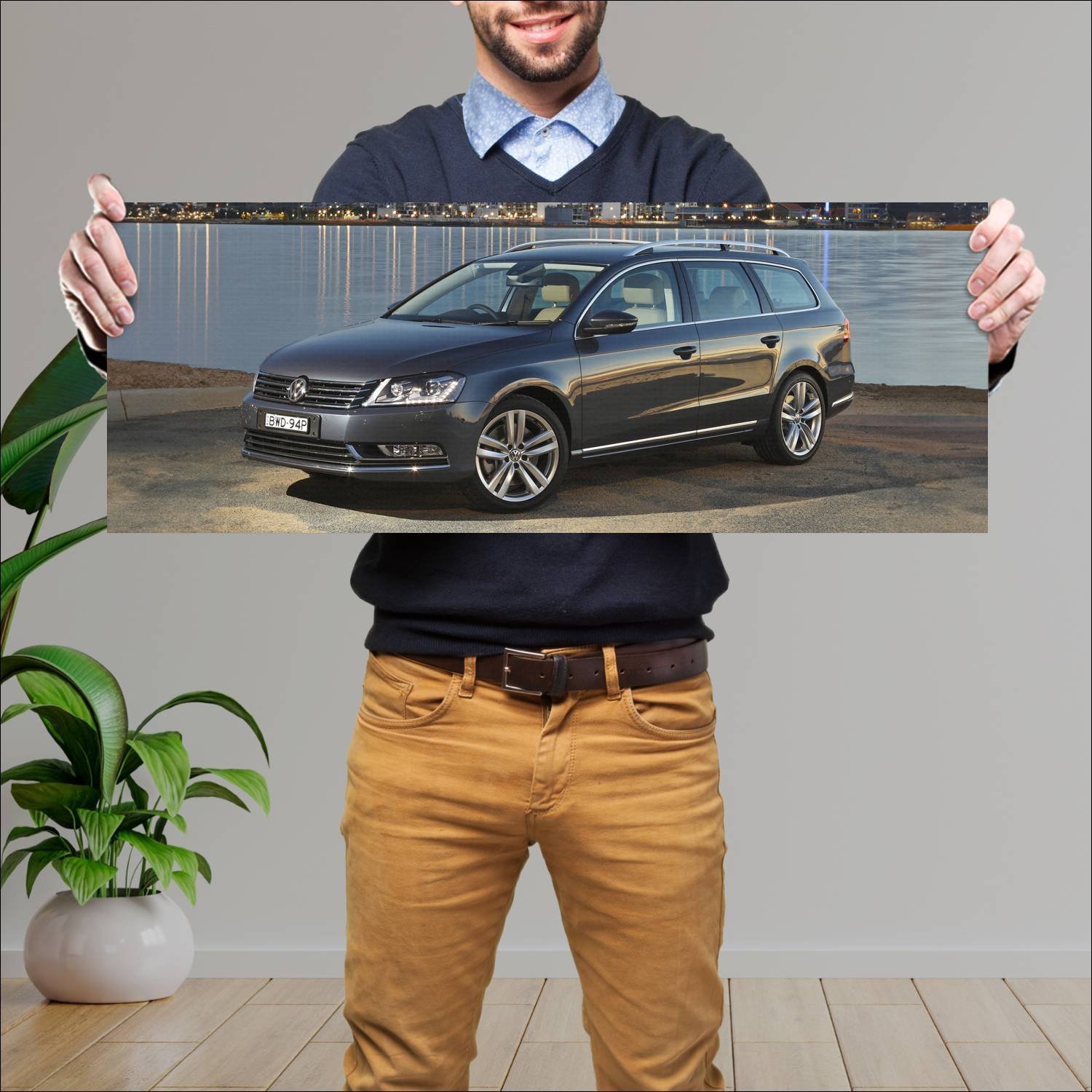 Cuadro grande 30x80cm 2010 volkswagen passat wagon 602 Volkswagen