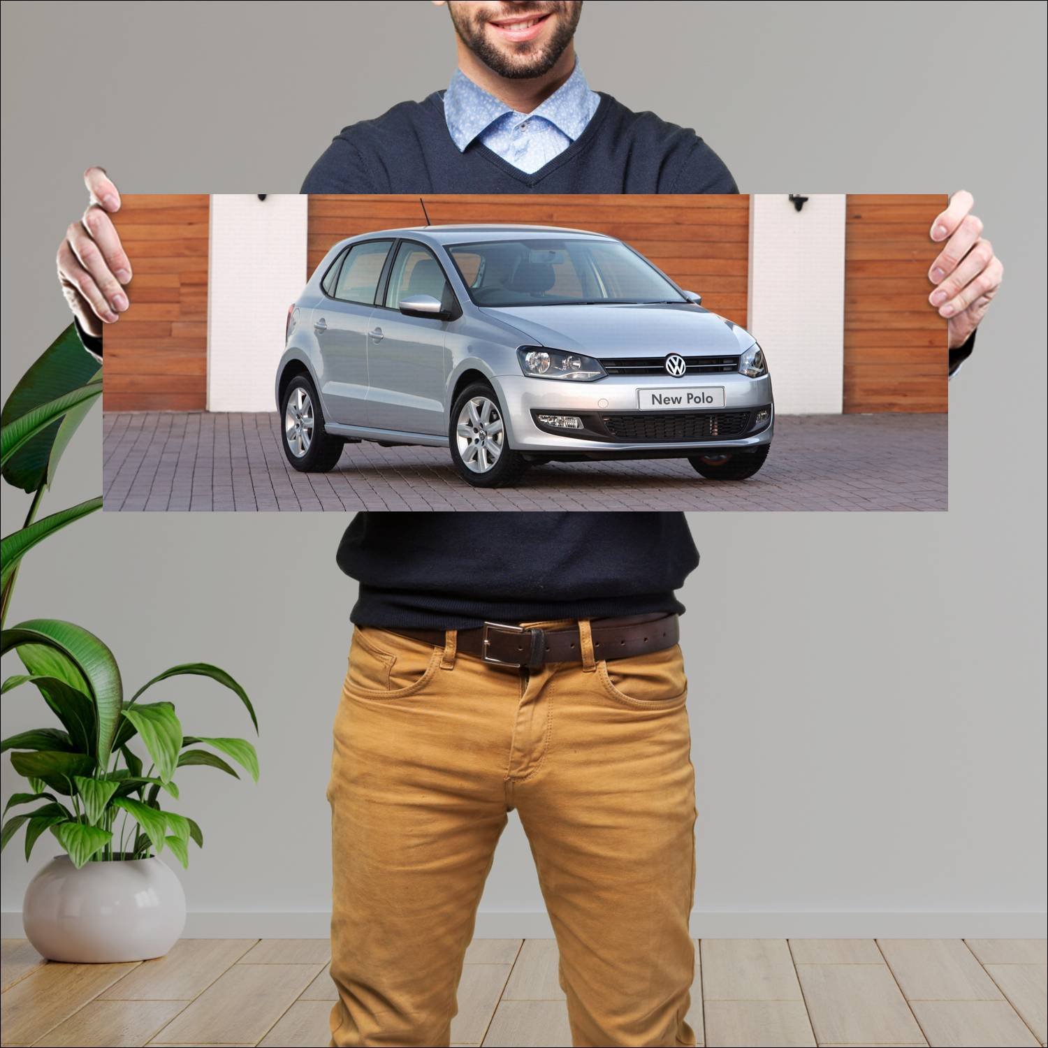 Cuadro grande 30x80cm 2010 volkswagen polo 5 door 611 Volkswagen