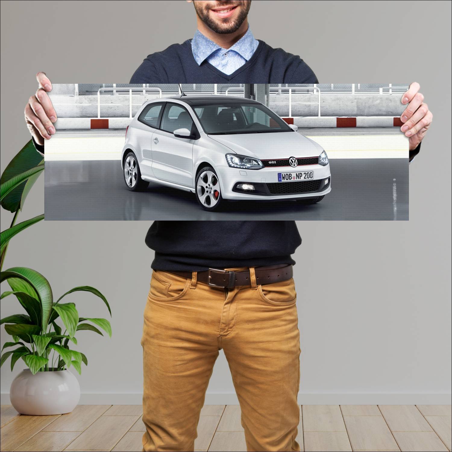 Cuadro grande 30x80cm 2010 volkswagen polo gti 3 d 615 Volkswagen
