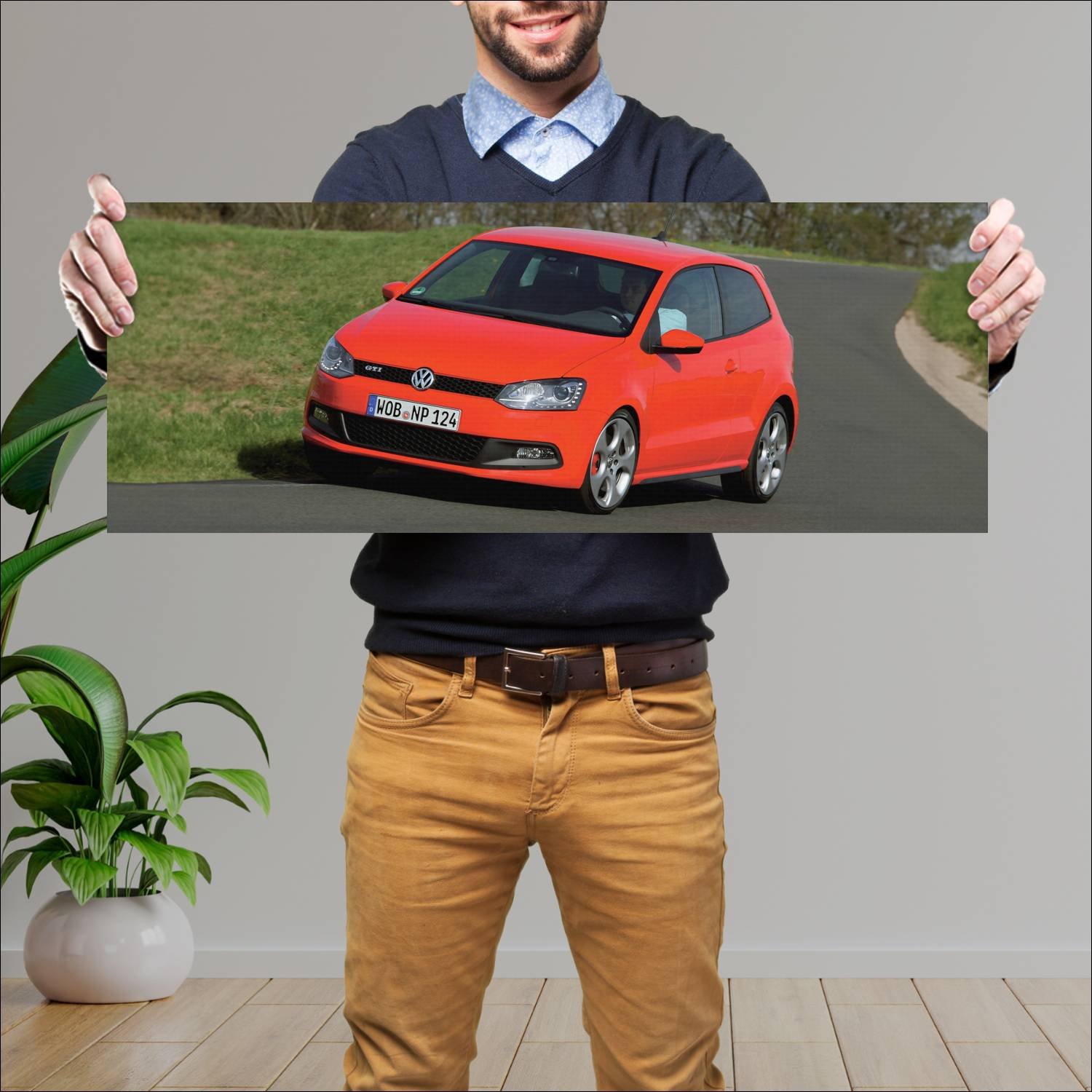 Cuadro grande 30x80cm 2010 volkswagen polo gti 3 d 616 Volkswagen