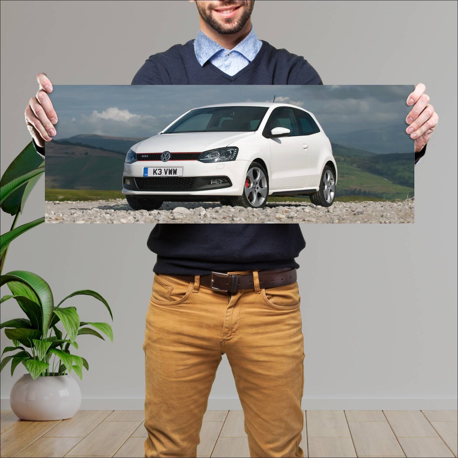 Cuadro grande 30x80cm 2010 volkswagen polo gti 3 d 618 Volkswagen