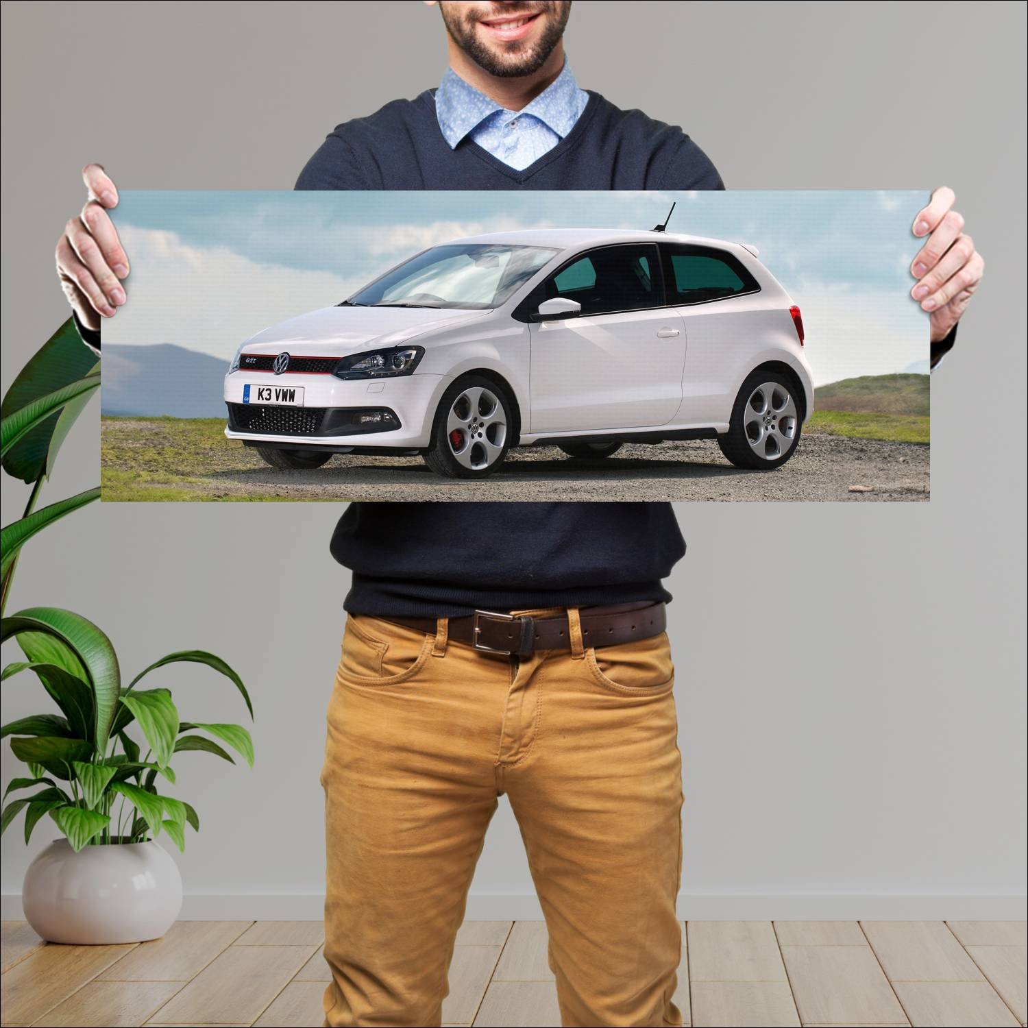 Cuadro grande 30x80cm 2010 volkswagen polo gti 3 d 619 Volkswagen