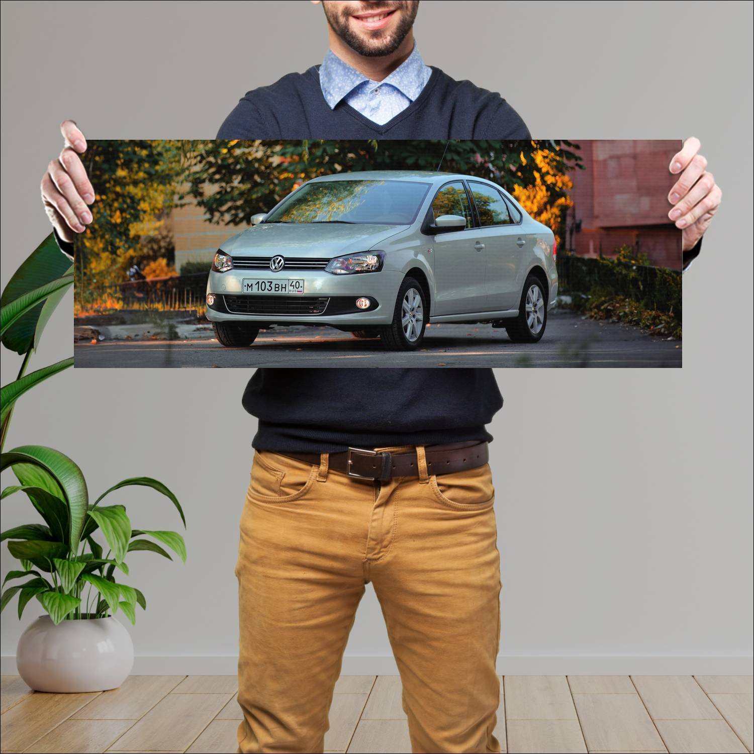 Cuadro grande 30x80cm 2010 volkswagen polo sedan r 624 Volkswagen