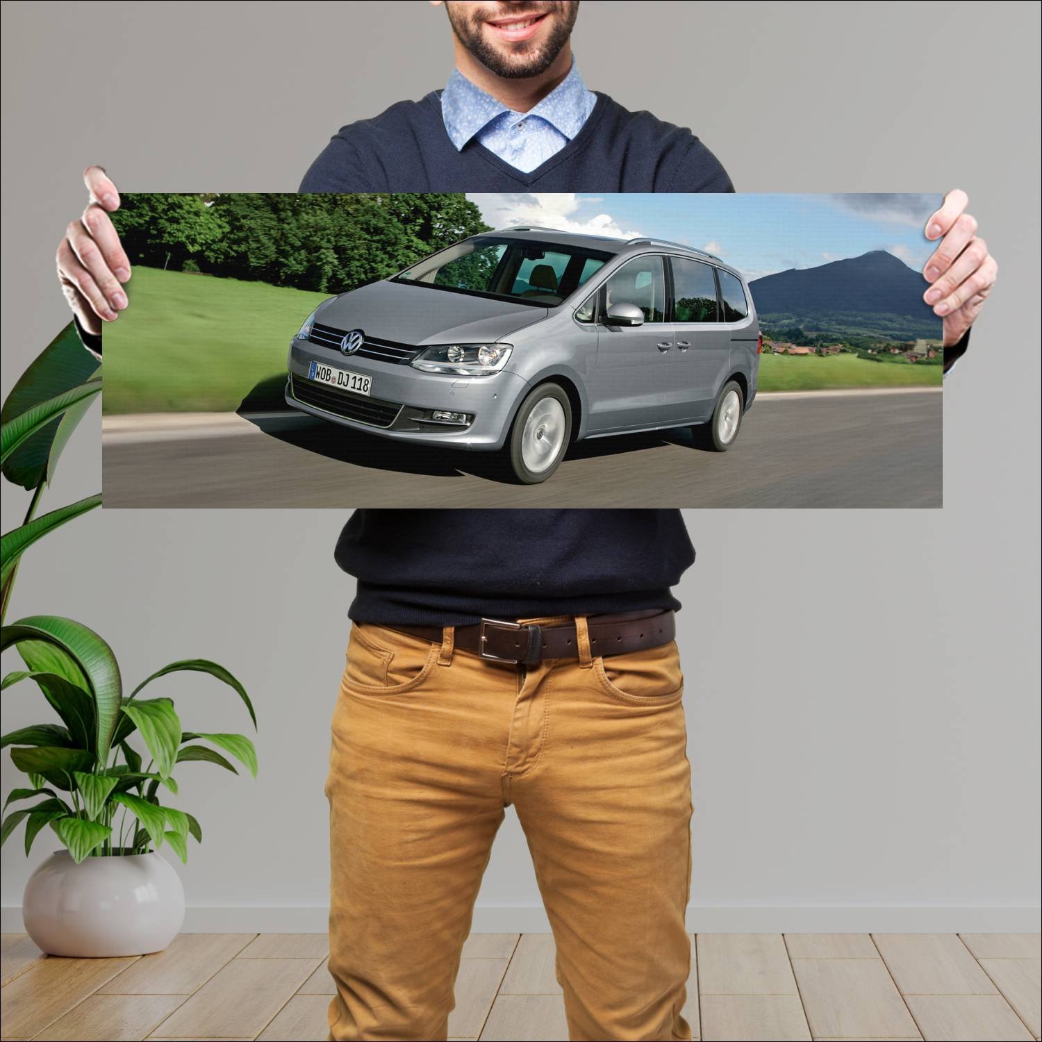 Cuadro grande 30x80cm 2010 volkswagen sharan auto 630 Volkswagen