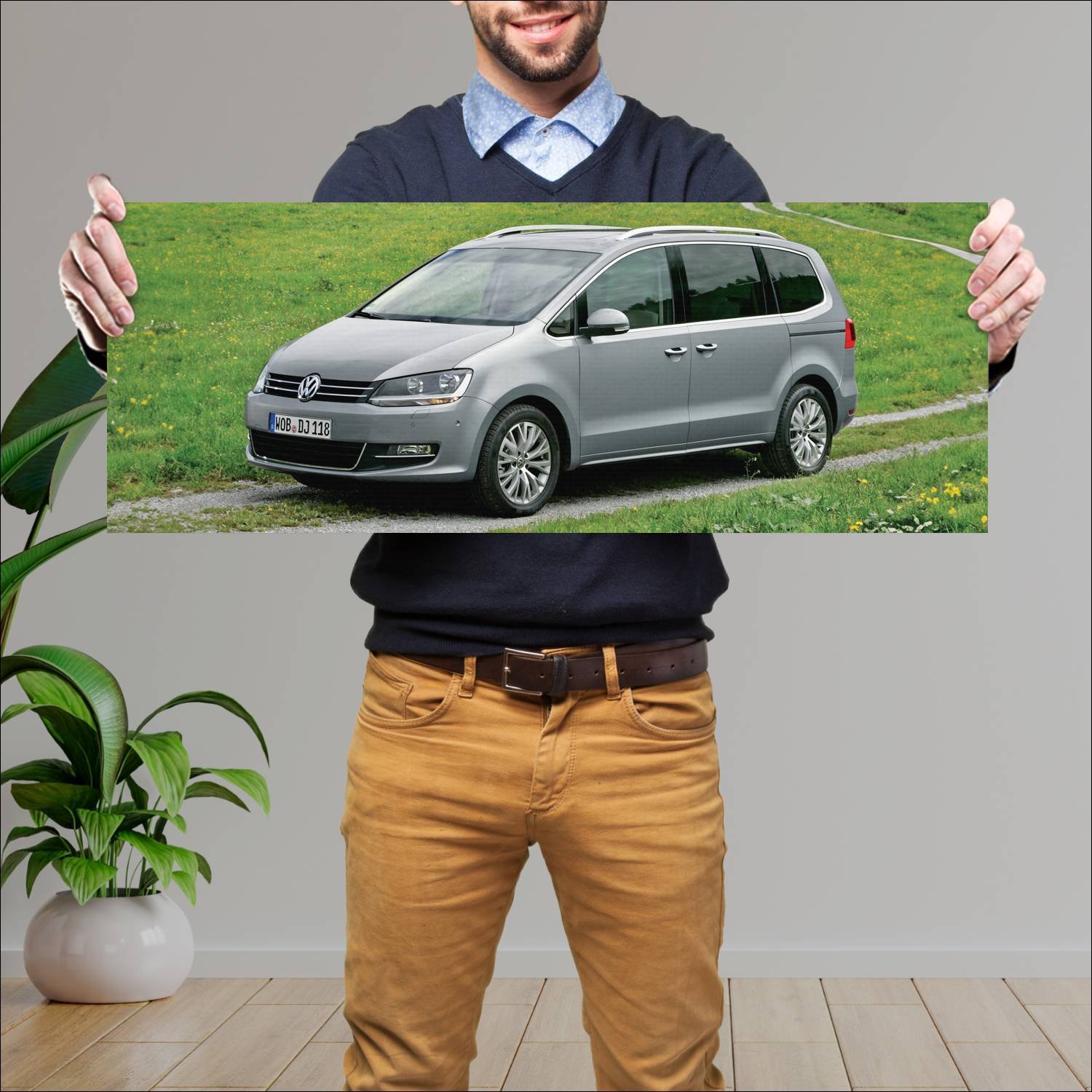 Cuadro grande 30x80cm 2010 volkswagen sharan auto 631 Volkswagen
