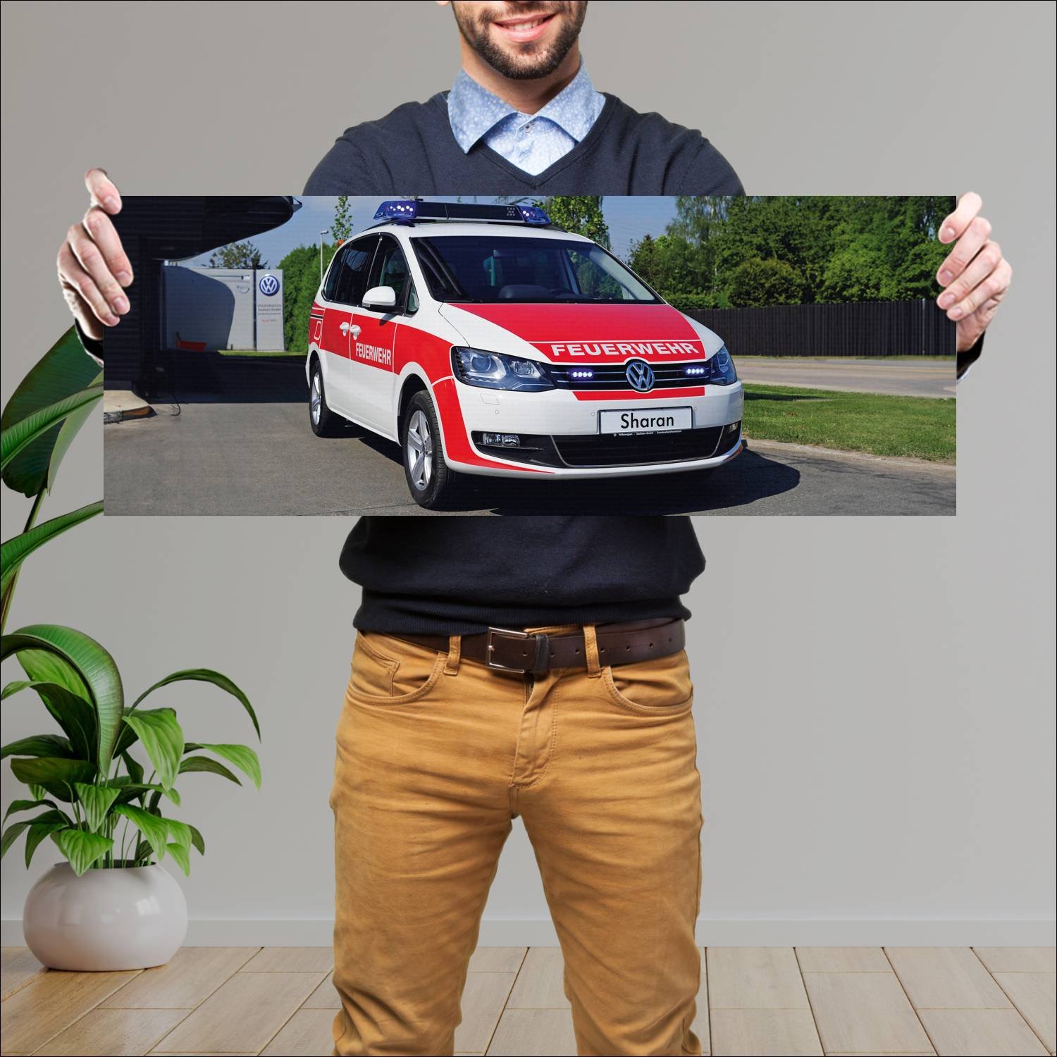 Cuadro grande 30x80cm 2010 volkswagen sharan feuer 632 Volkswagen