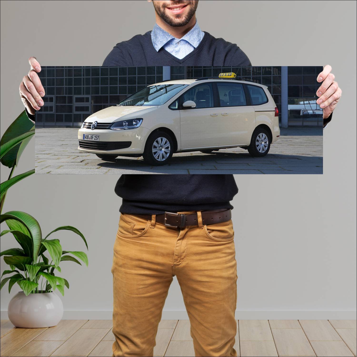 Cuadro grande 30x80cm 2010 volkswagen sharan taxi 634 Volkswagen