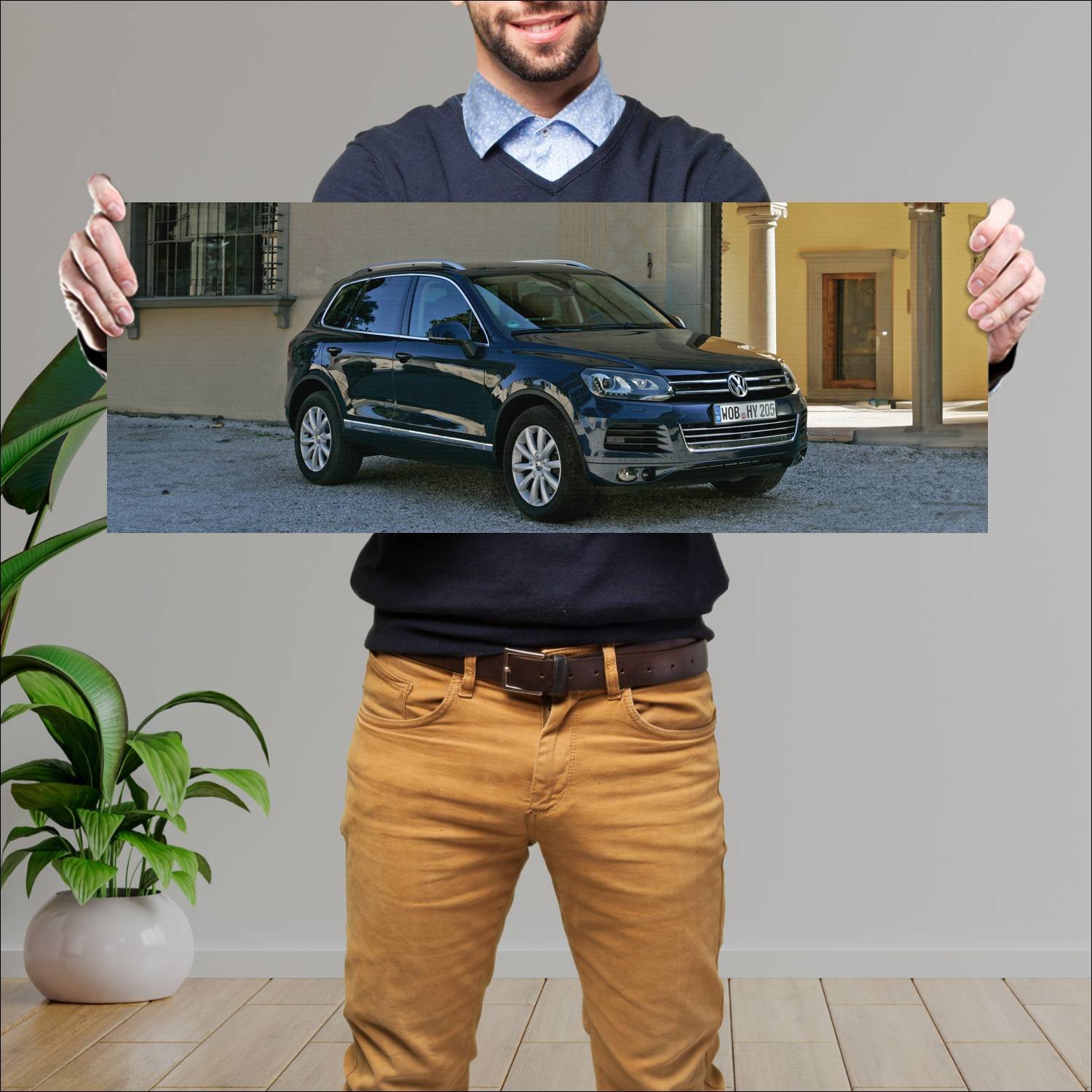 Cuadro grande 30x80cm 2010 volkswagen touareg hybr 649 Volkswagen
