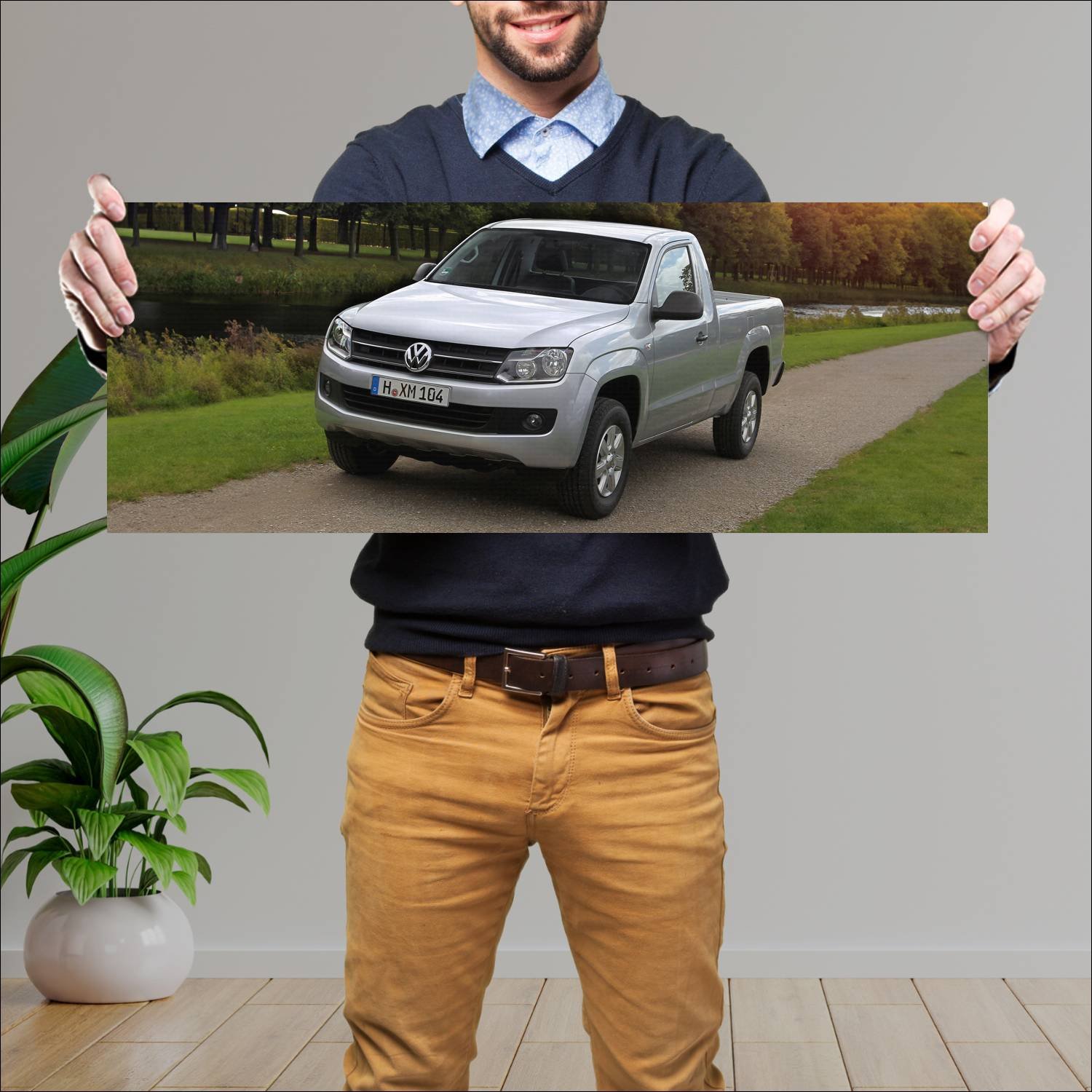 Cuadro grande 30x80cm 2011 volkswagen amarok auto 666 Volkswagen