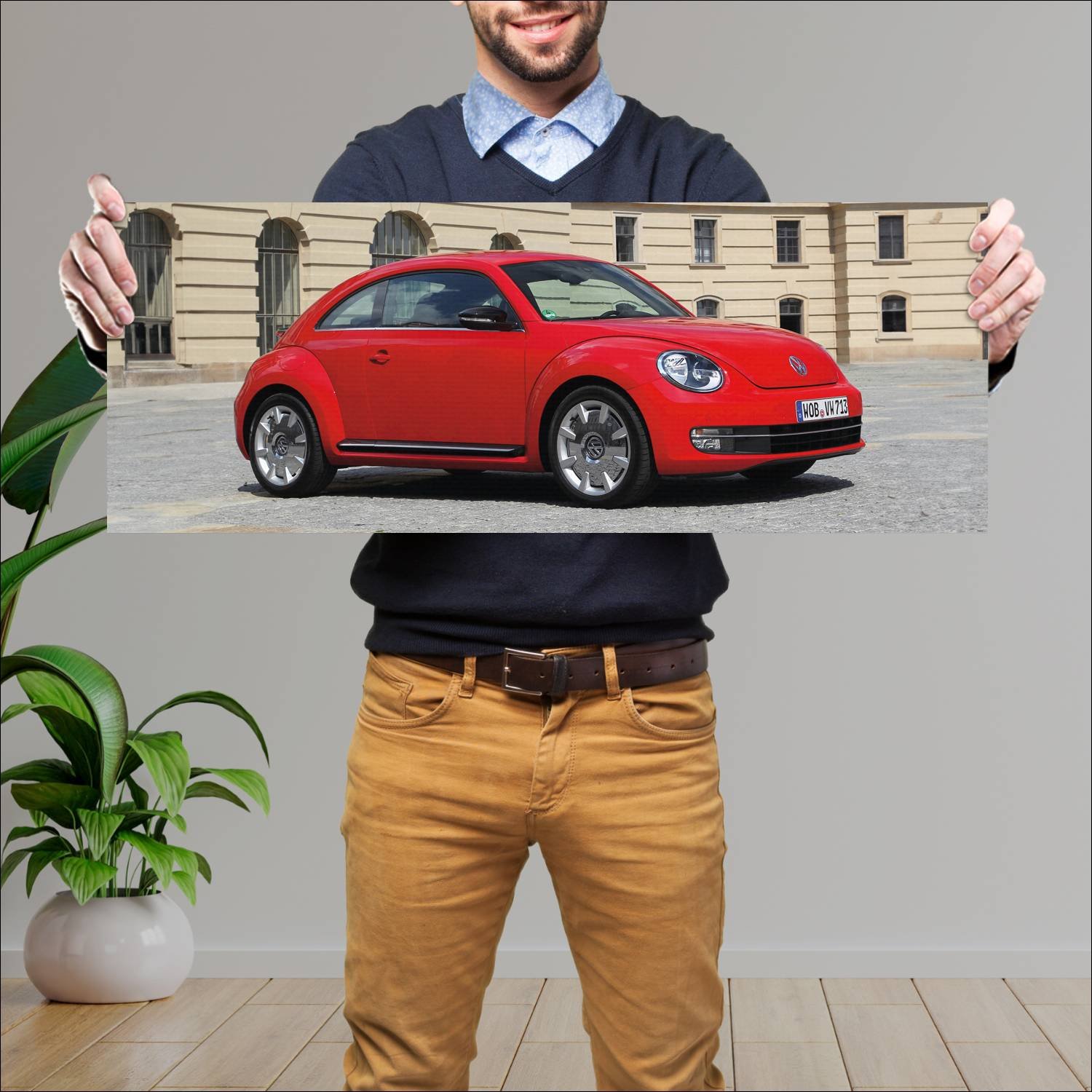 Cuadro grande 30x80cm 2011 volkswagen beetle auto 673 Volkswagen