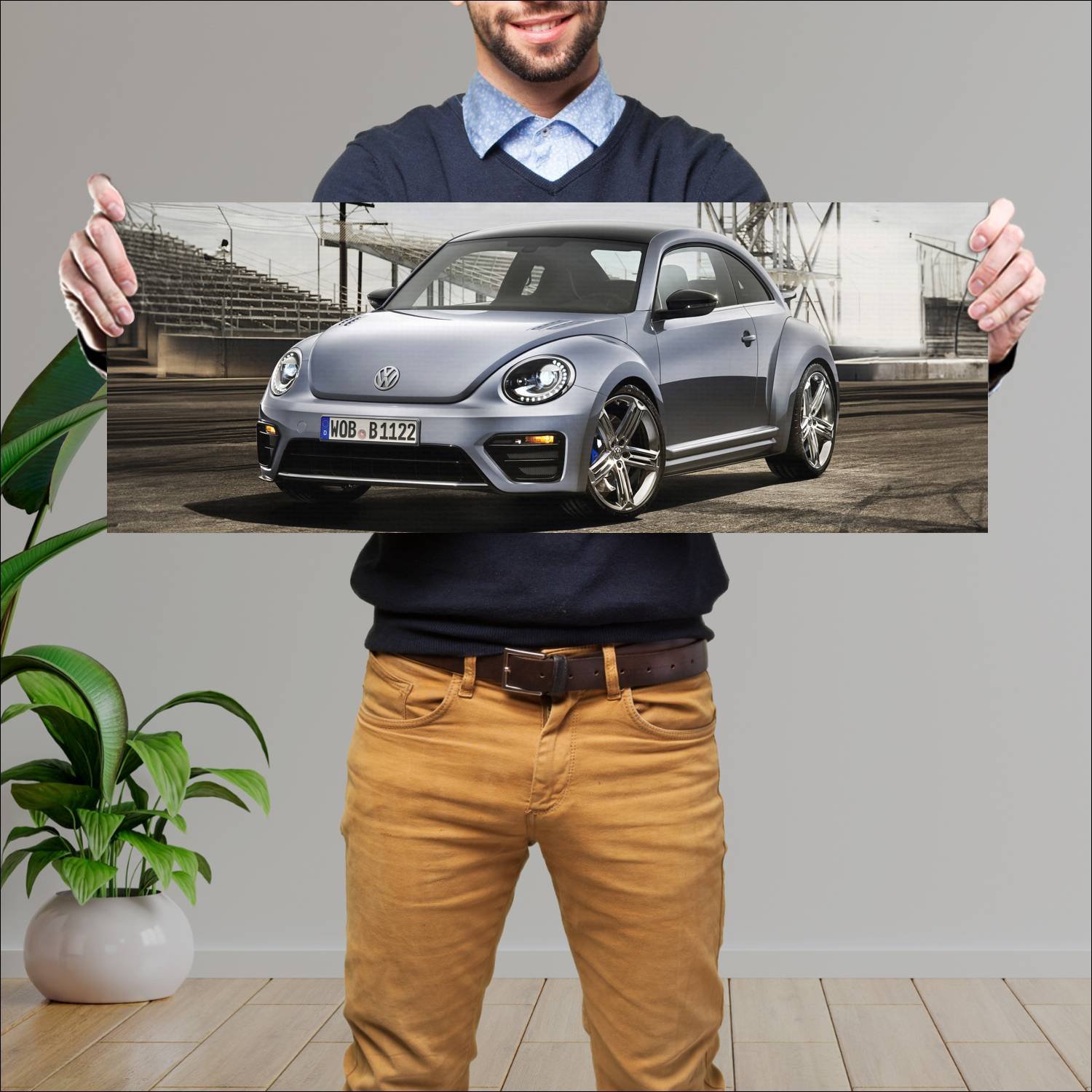 Cuadro grande 30x80cm 2011 volkswagen beetle r con 674 Volkswagen