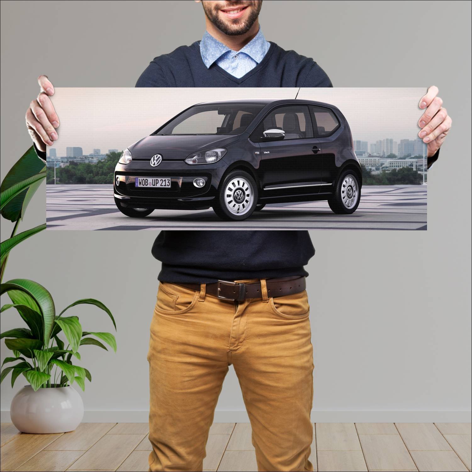 Cuadro grande 30x80cm 2011 volkswagen black up 3 d 677 Volkswagen