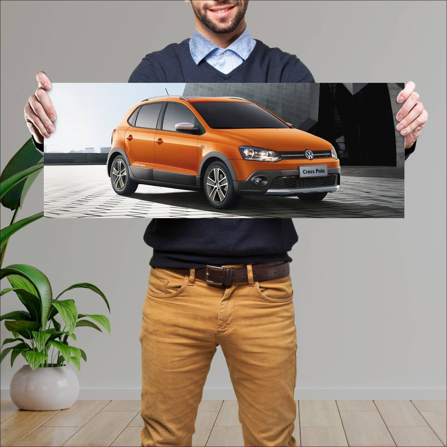 Cuadro grande 30x80cm 2011 volkswagen cross polo c 684 Volkswagen