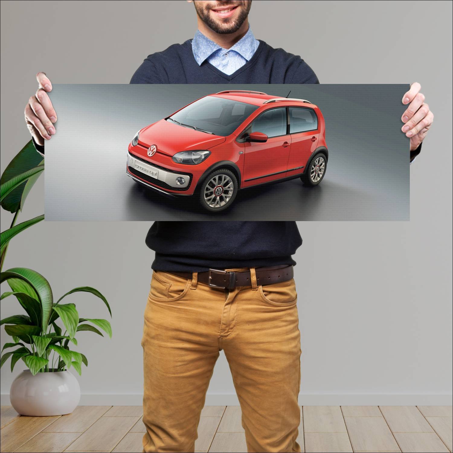 Cuadro grande 30x80cm 2011 volkswagen cross up con 685 Volkswagen
