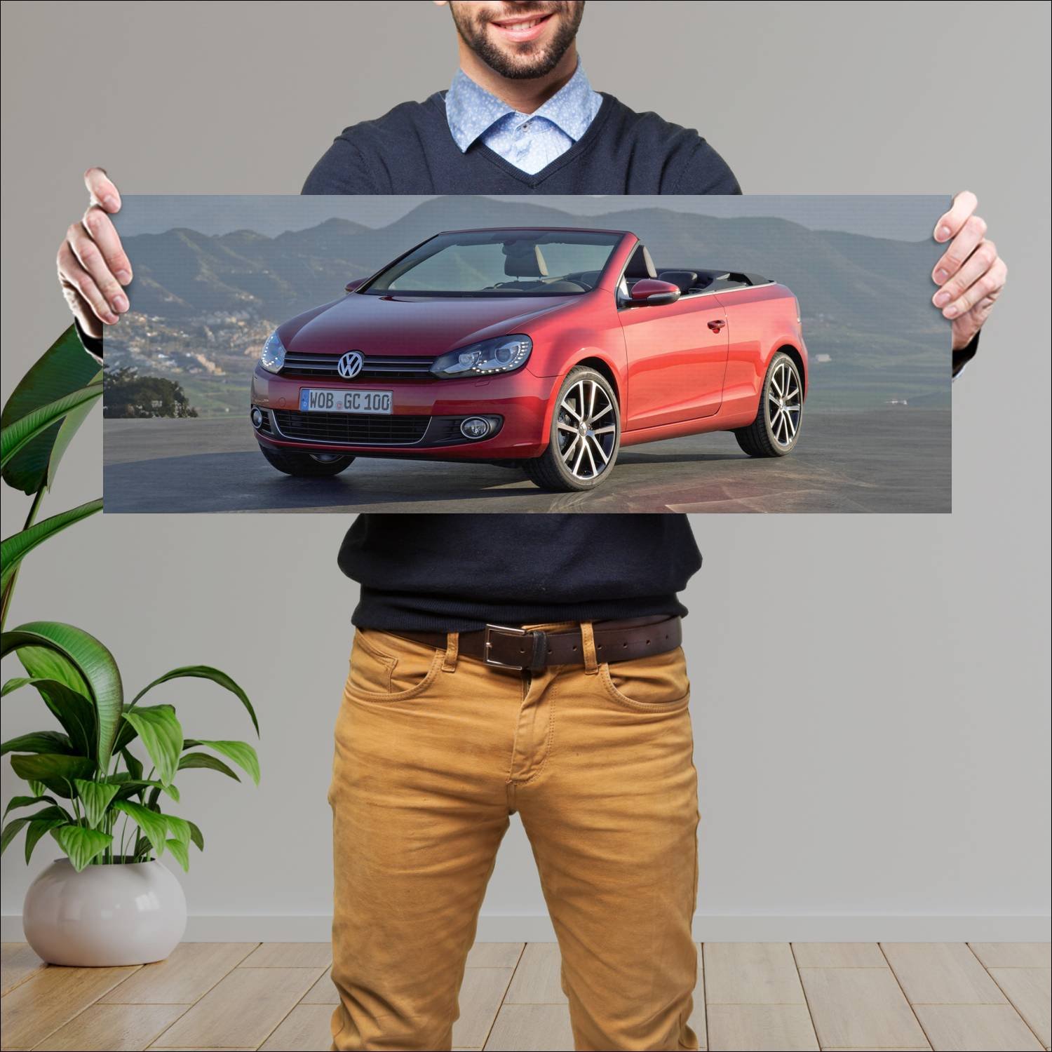 Cuadro grande 30x80cm 2011 volkswagen golf cabriol 698 Volkswagen