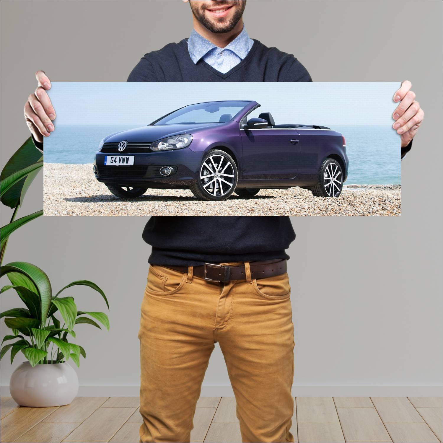 Cuadro grande 30x80cm 2011 volkswagen golf cabriol 702 Volkswagen