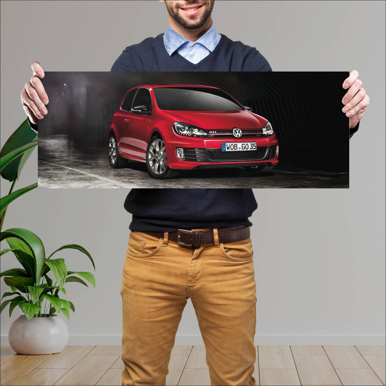 Cuadro grande 30x80cm 2011 volkswagen golf gti edi 704 Volkswagen