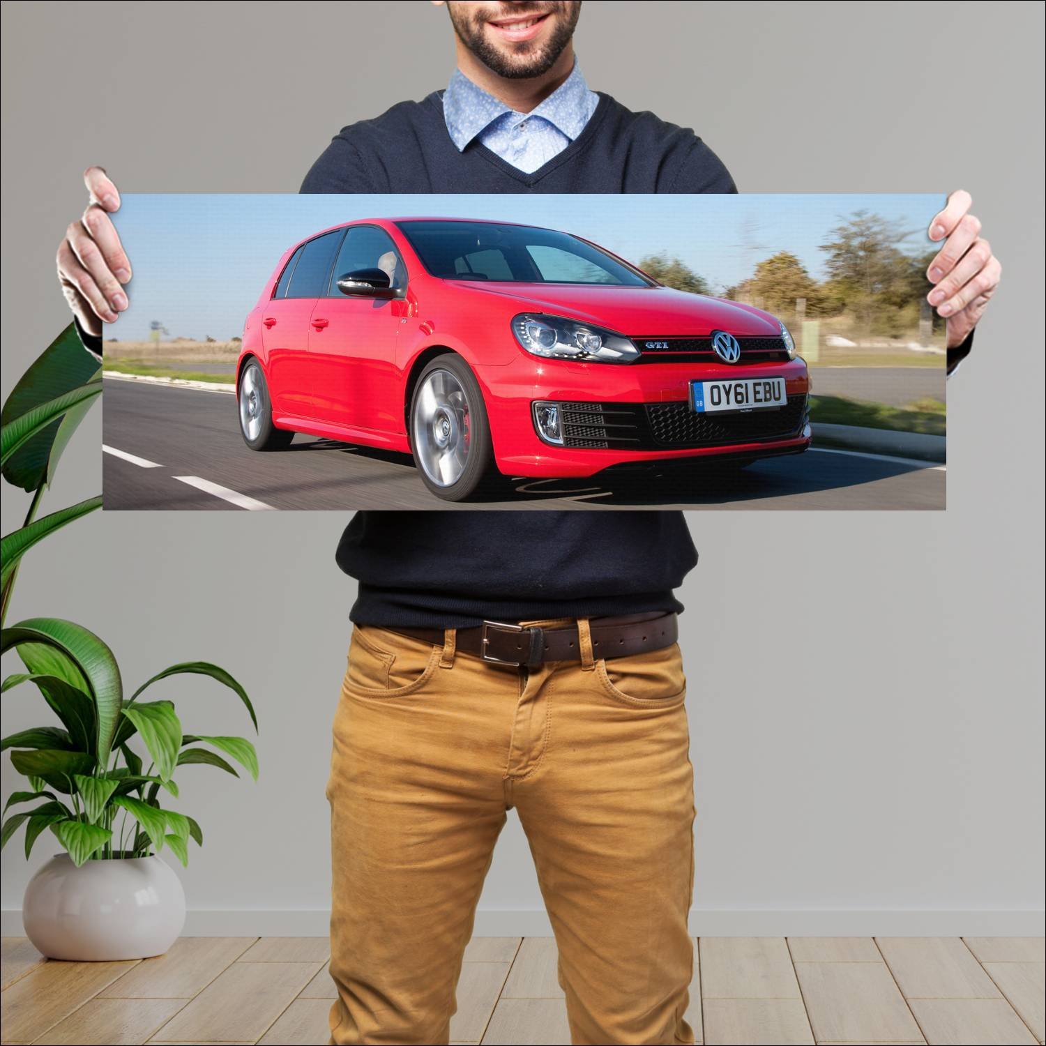 Cuadro grande 30x80cm 2011 volkswagen golf gti edi 705 Volkswagen