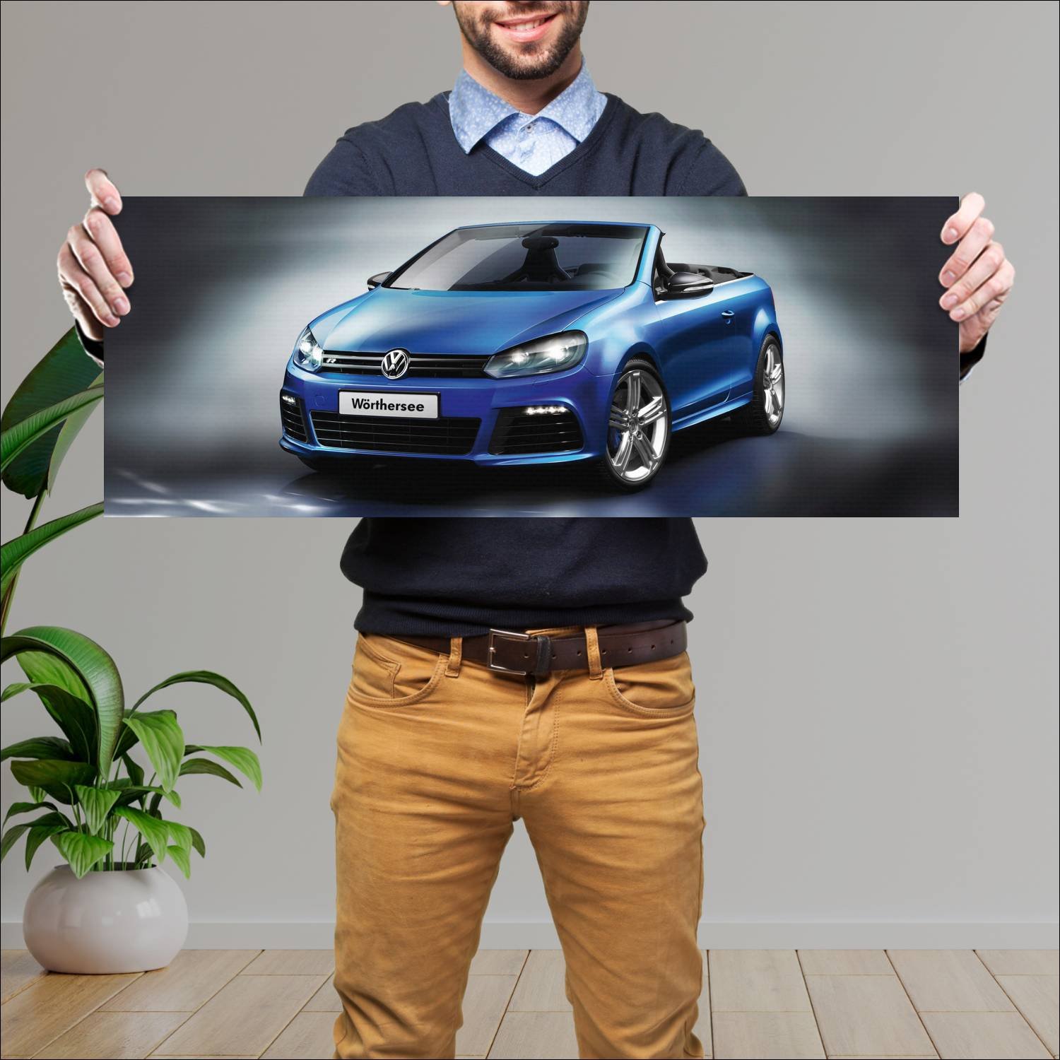 Cuadro grande 30x80cm 2011 volkswagen golf r cabri 707 Volkswagen