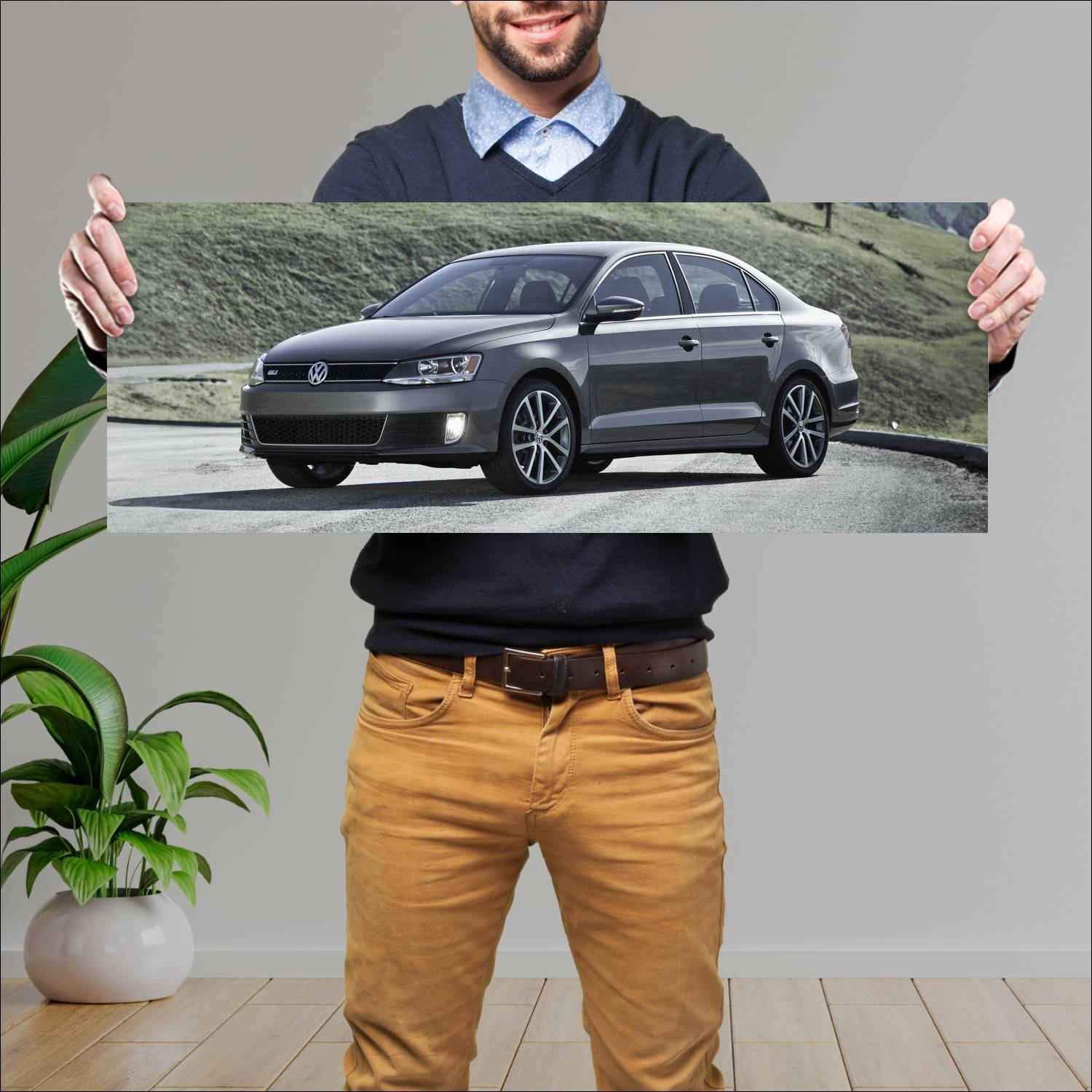 Cuadro grande 30x80cm 2011 volkswagen jetta gli us 711 Volkswagen