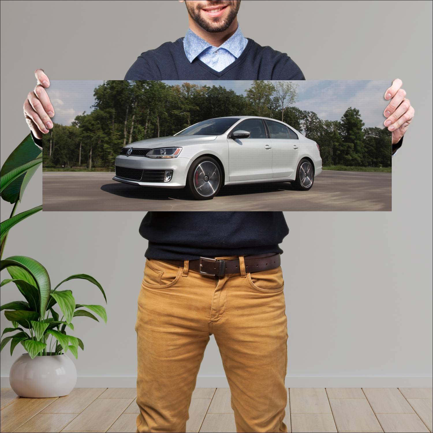 Cuadro grande 30x80cm 2011 volkswagen jetta gli us 712 Volkswagen