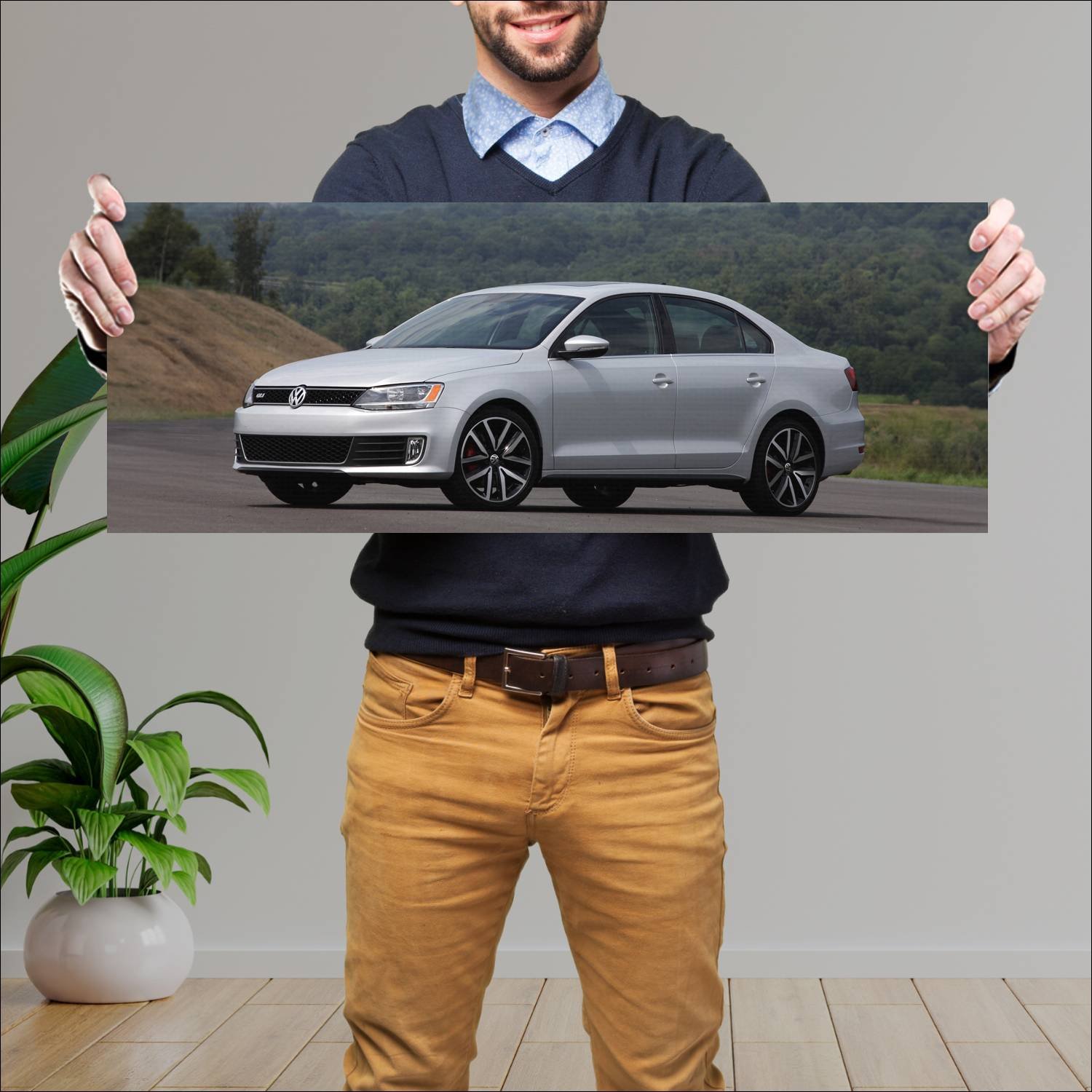 Cuadro grande 30x80cm 2011 volkswagen jetta gli us 713 Volkswagen