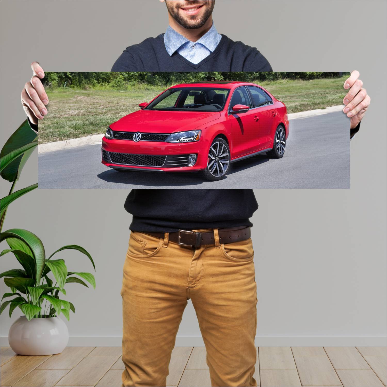 Cuadro grande 30x80cm 2011 volkswagen jetta gli us 714 Volkswagen
