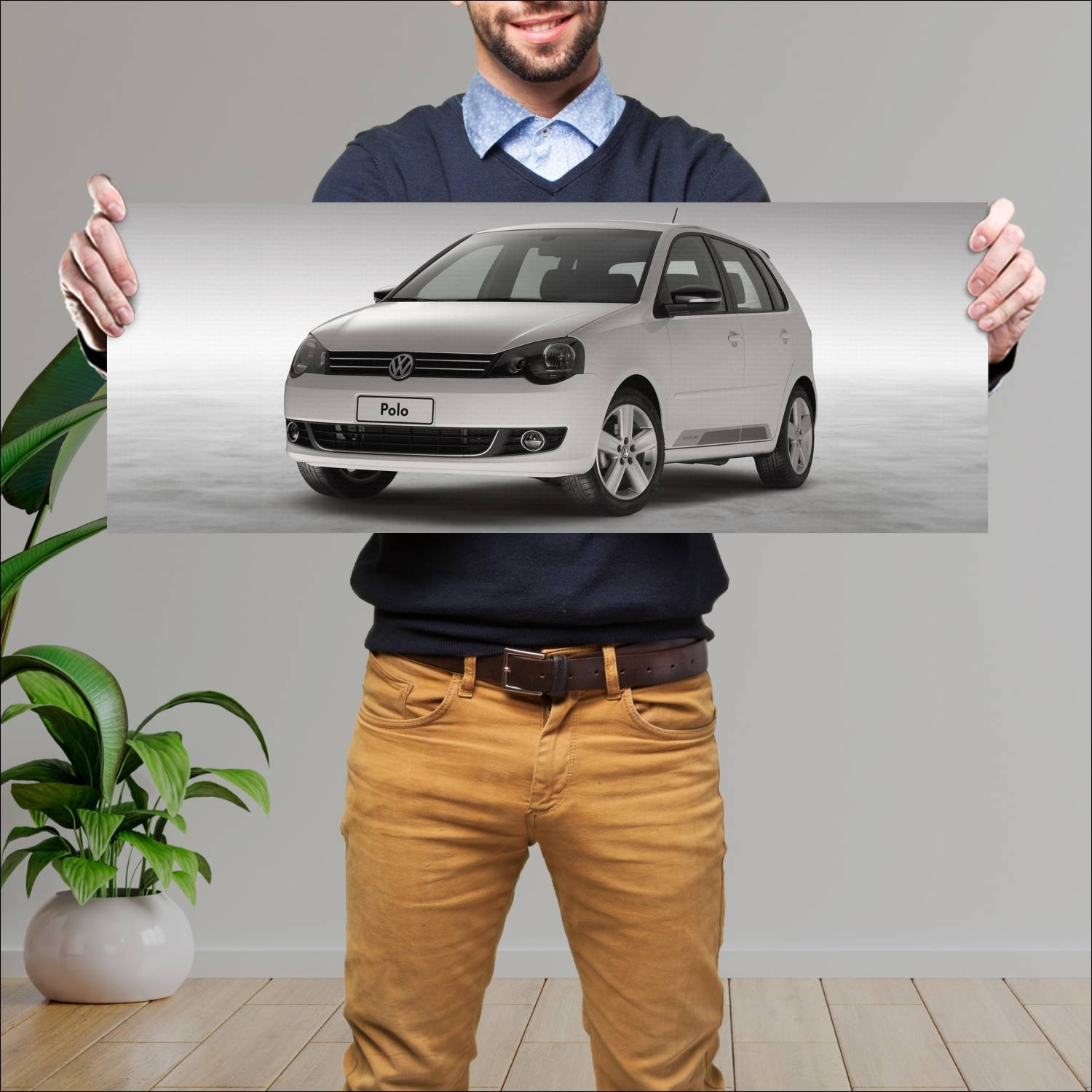 Cuadro grande 30x80cm 2011 volkswagen polo 5 door 723 Volkswagen