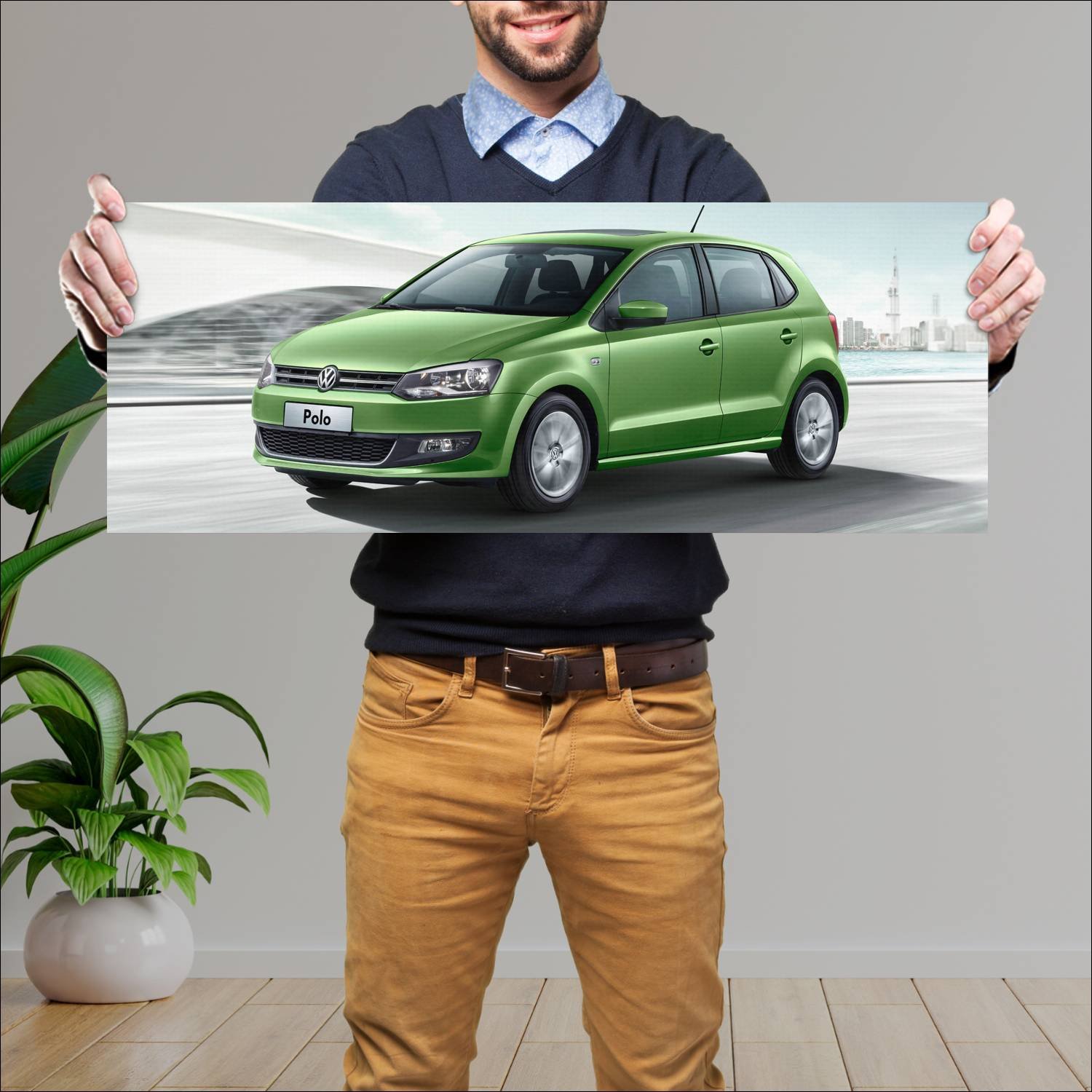 Cuadro grande 30x80cm 2011 volkswagen polo 5 door 724 Volkswagen