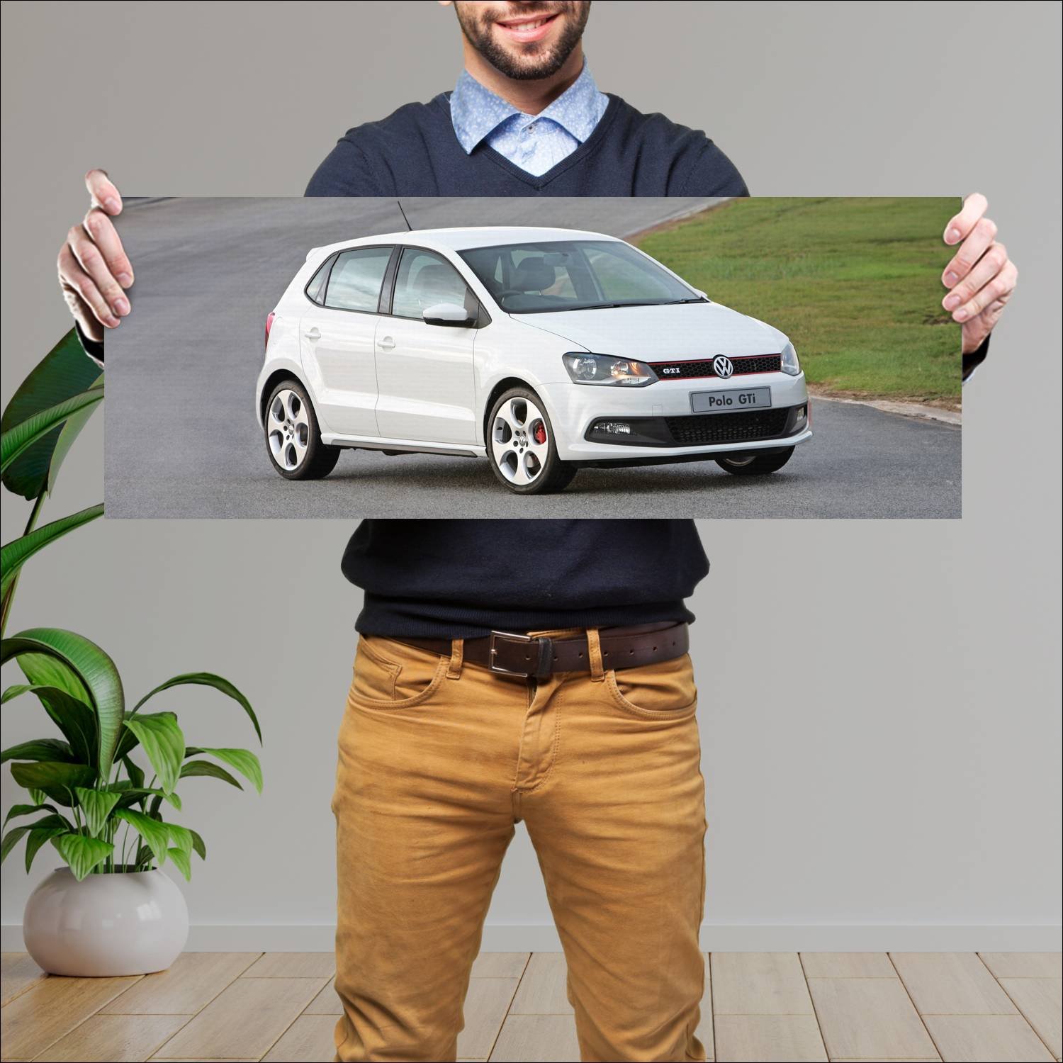 Cuadro grande 30x80cm 2011 volkswagen polo gti 5 d 725 Volkswagen