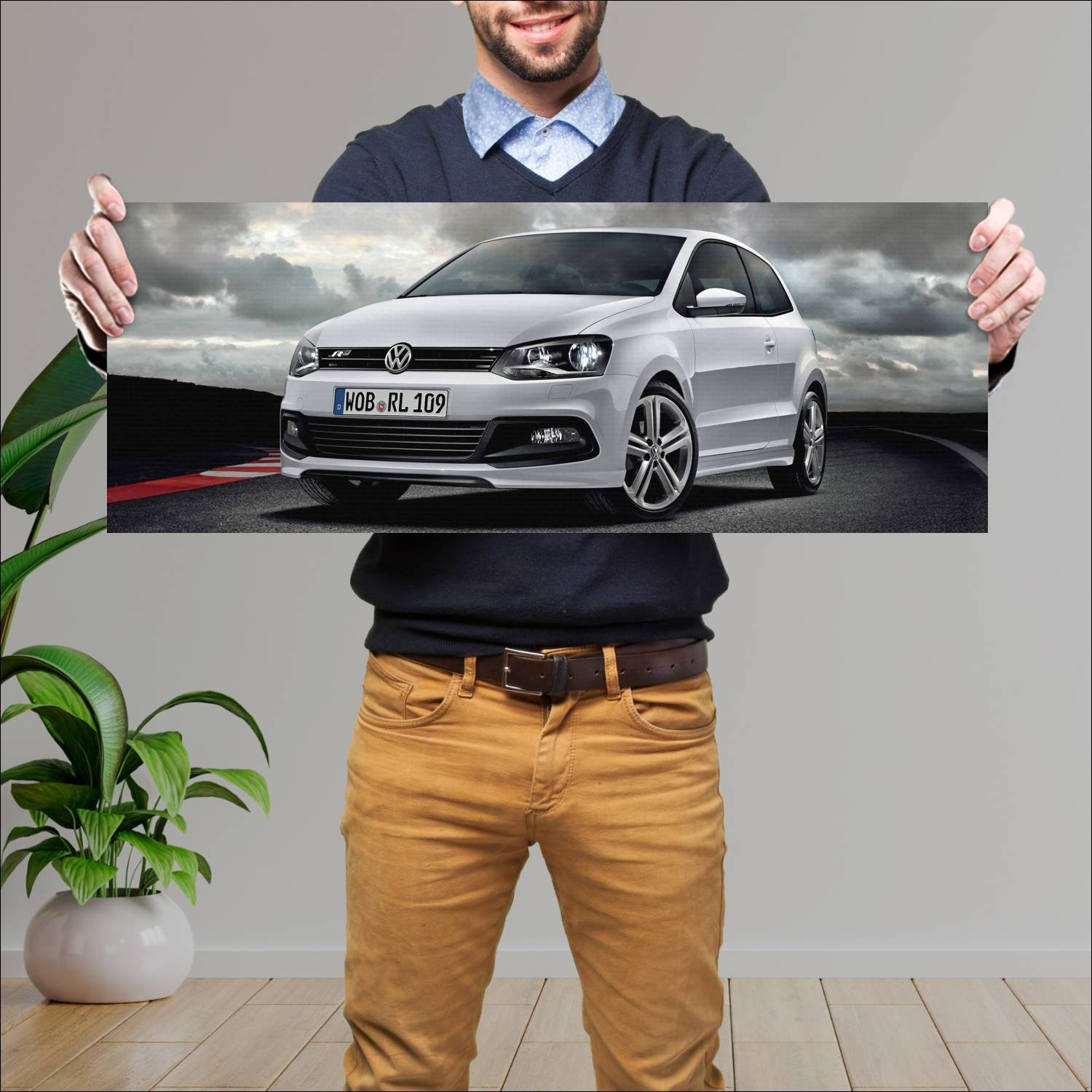 Cuadro grande 30x80cm 2011 volkswagen polo r line 726 Volkswagen