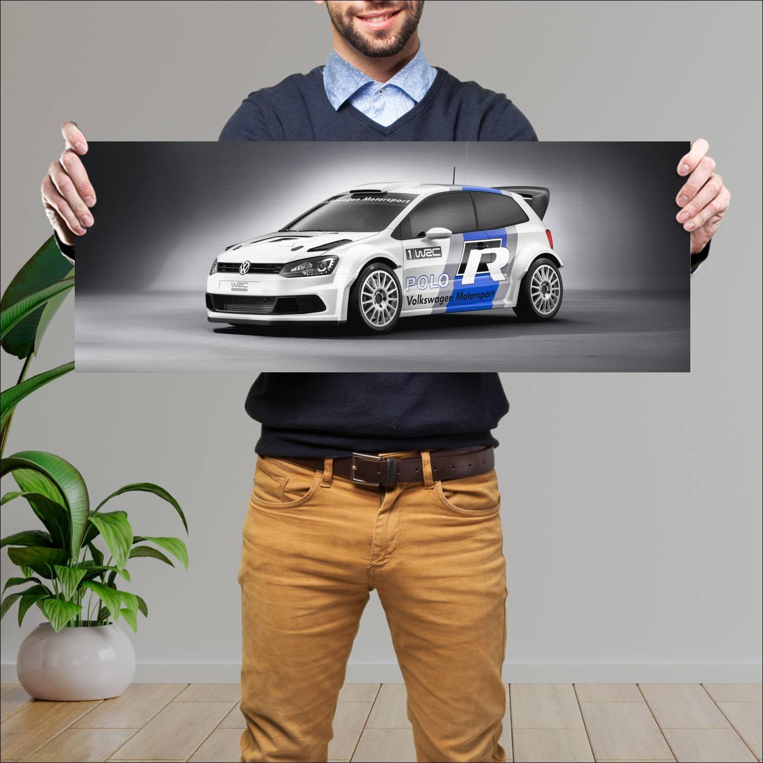 Cuadro grande 30x80cm 2011 volkswagen polo r wrc p 727 Volkswagen