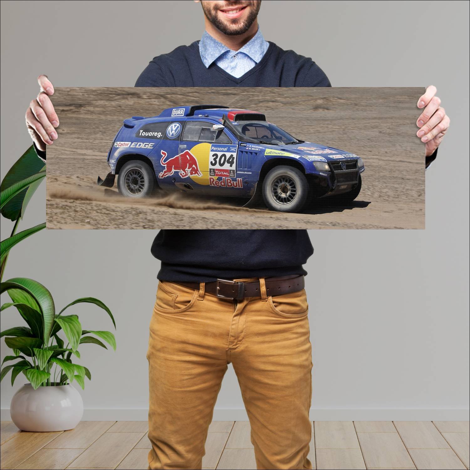 Cuadro grande 30x80cm 2011 volkswagen race touareg 731 Volkswagen