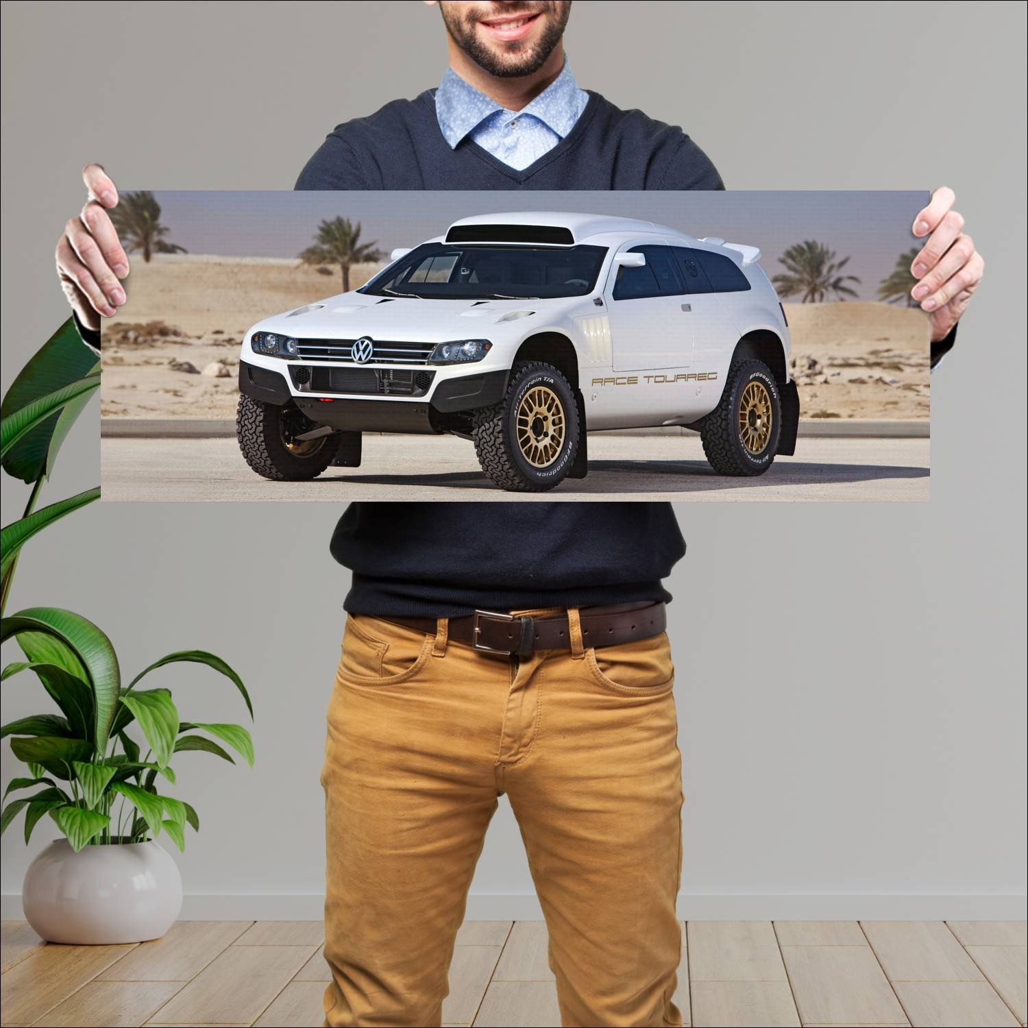 Cuadro grande 30x80cm 2011 volkswagen race touareg 732 Volkswagen