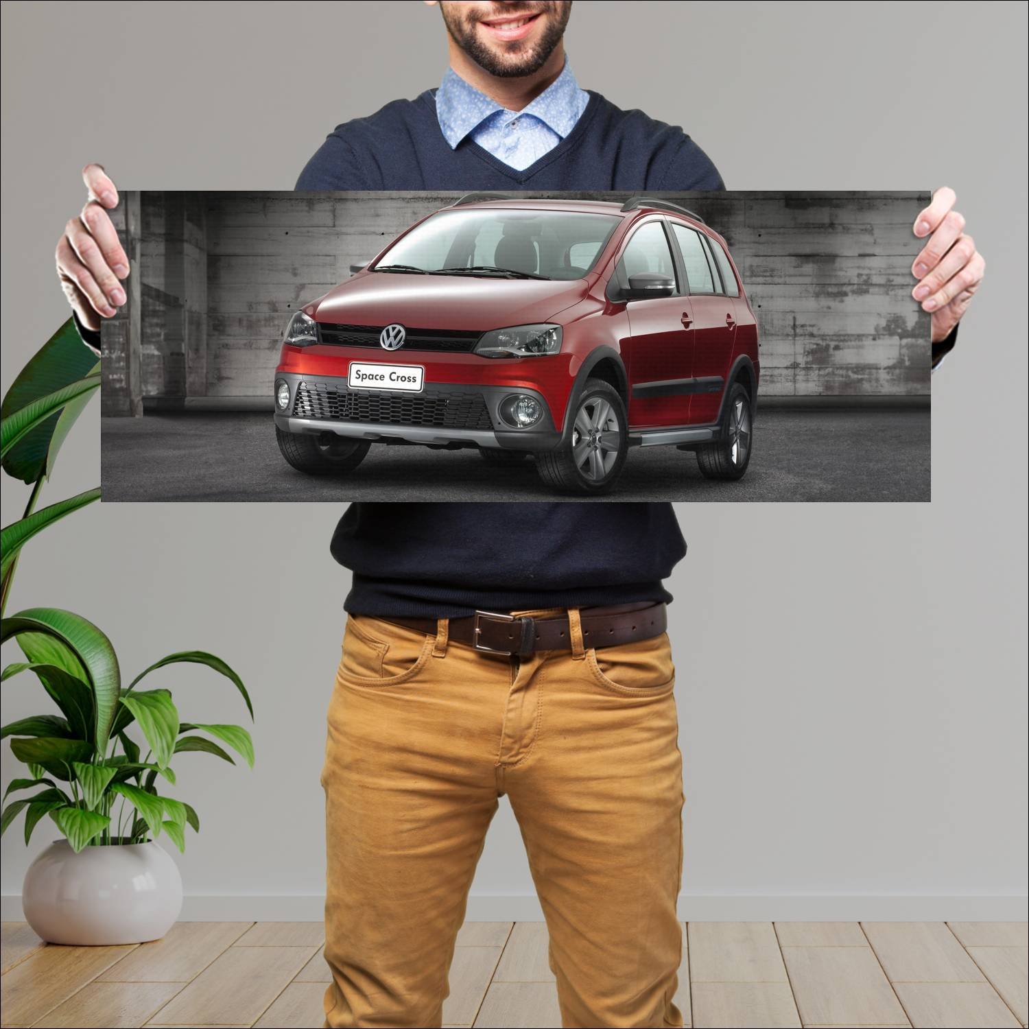Cuadro grande 30x80cm 2011 volkswagen space cross 733 Volkswagen