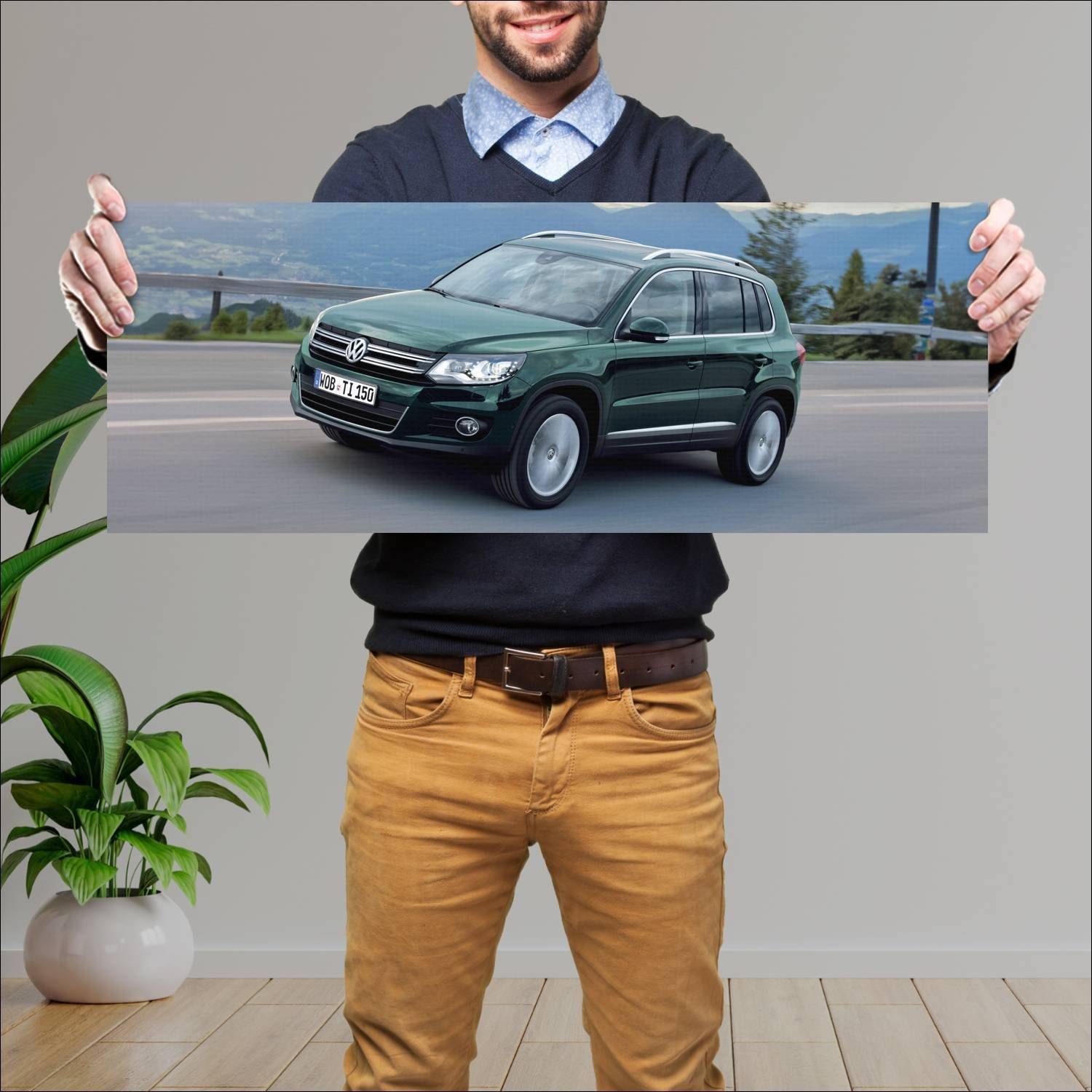 Cuadro grande 30x80cm 2011 volkswagen tiguan auto 735 Volkswagen