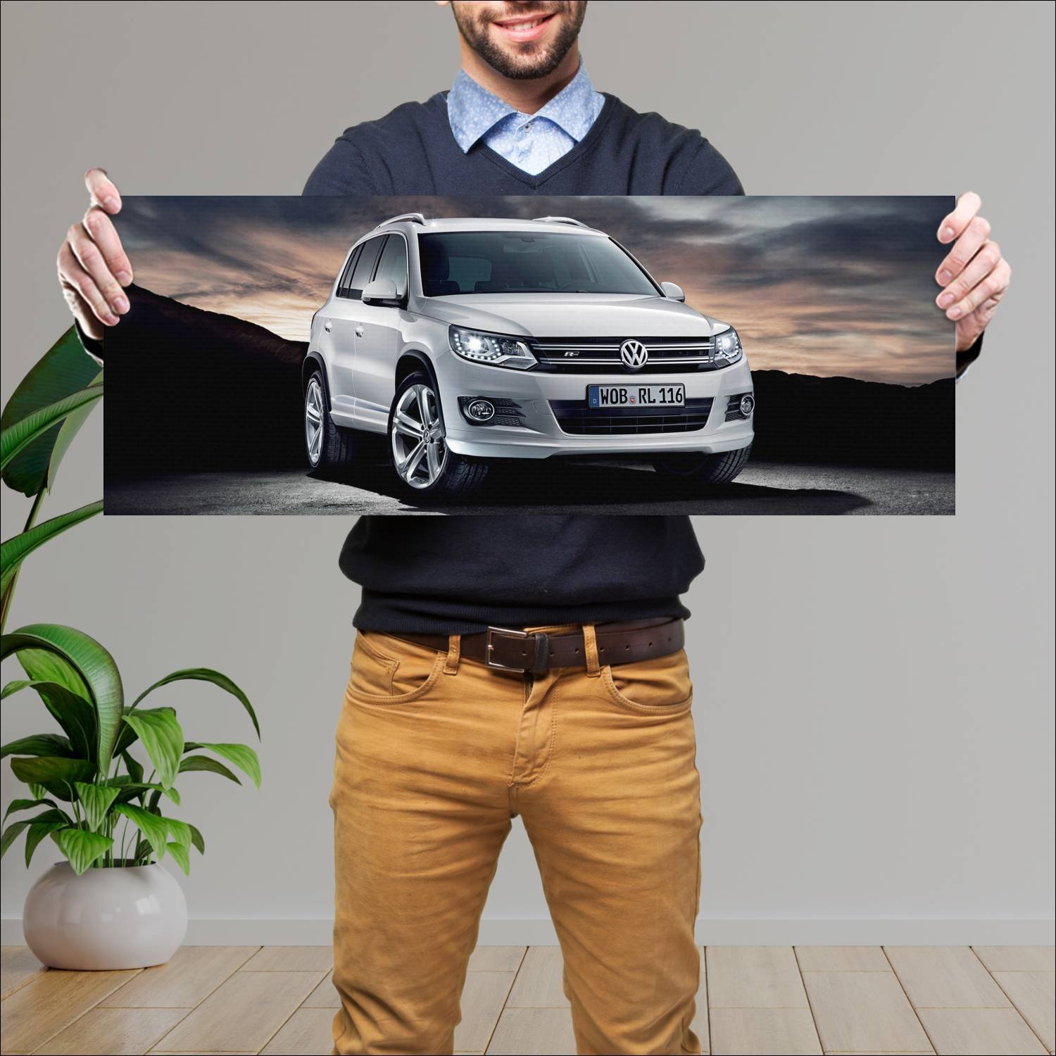 Cuadro grande 30x80cm 2011 volkswagen tiguan r lin 738 Volkswagen