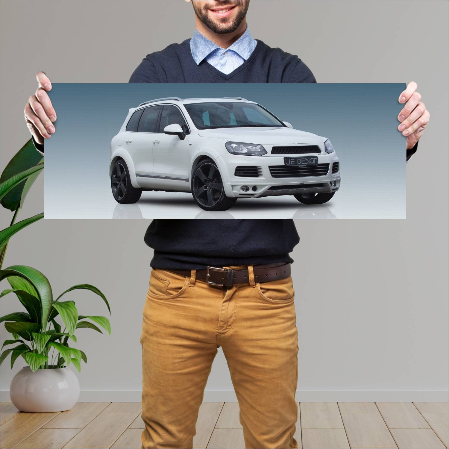 Cuadro grande 30x80cm 2011 volkswagen touareg hybr 744 Volkswagen