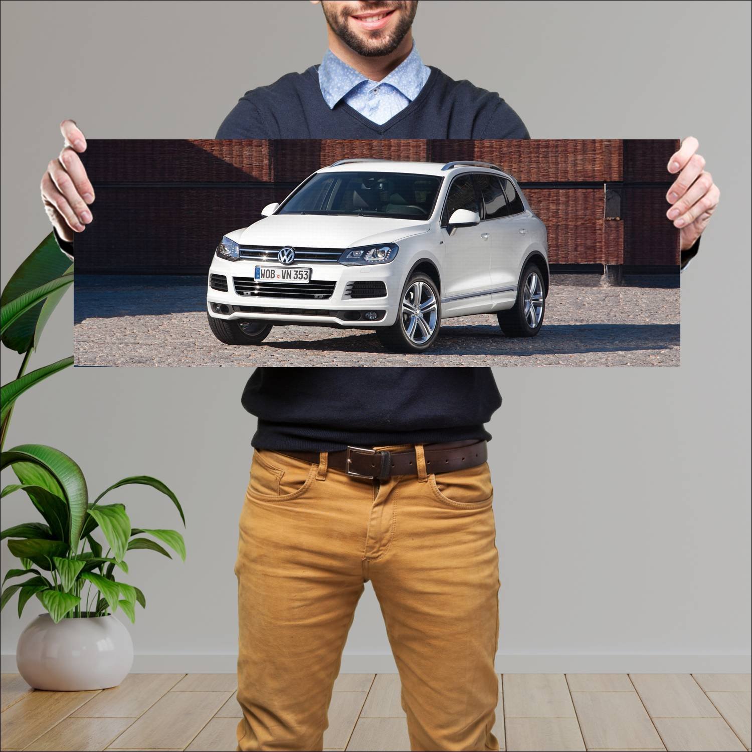 Cuadro grande 30x80cm 2011 volkswagen touareg r li 746 Volkswagen