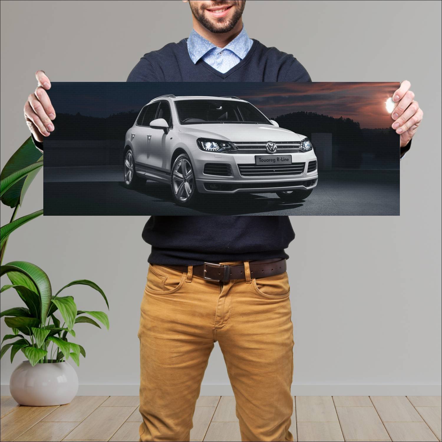 Cuadro grande 30x80cm 2011 volkswagen touareg r li 748 Volkswagen
