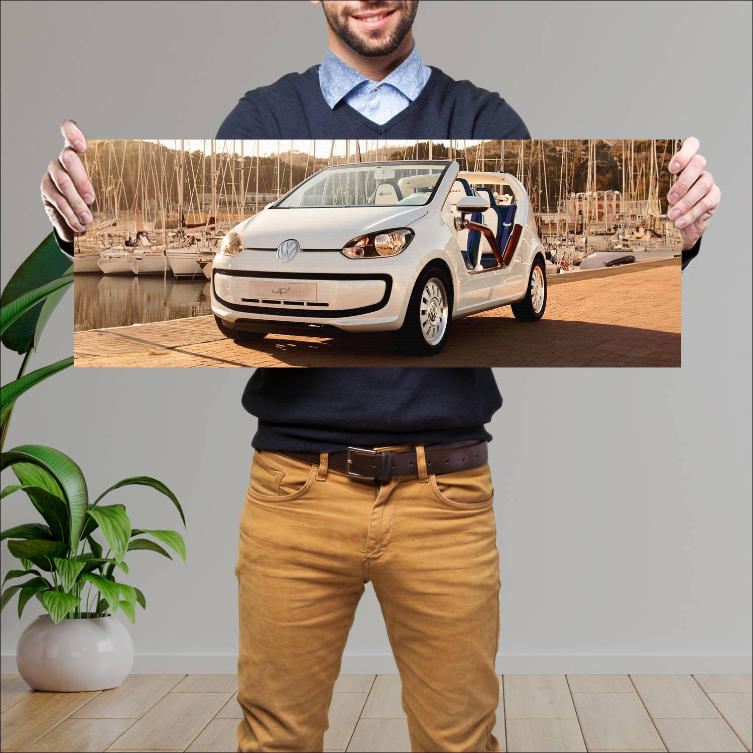 Cuadro grande 30x80cm 2011 volkswagen up azzurra s 751 Volkswagen