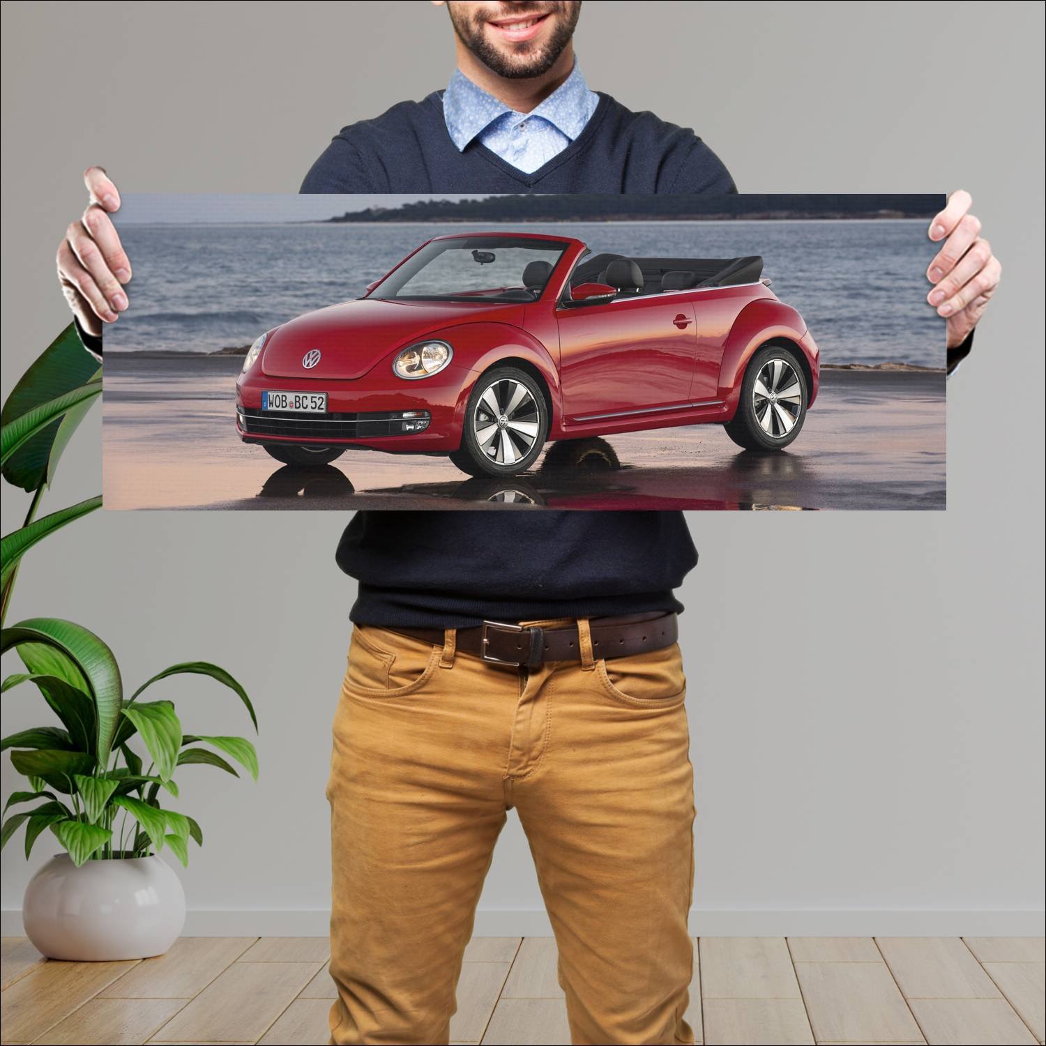 Cuadro grande 30x80cm 2012 volkswagen beetle cabri 760 Volkswagen