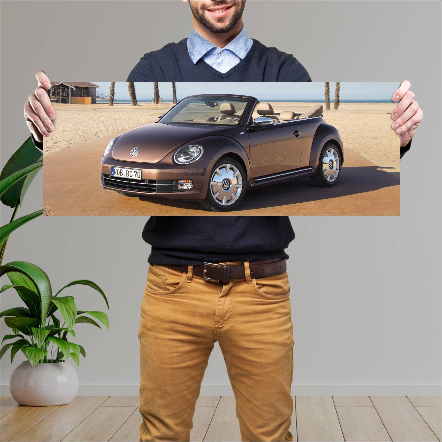 Cuadro grande 30x80cm 2012 volkswagen beetle cabri 762 Volkswagen
